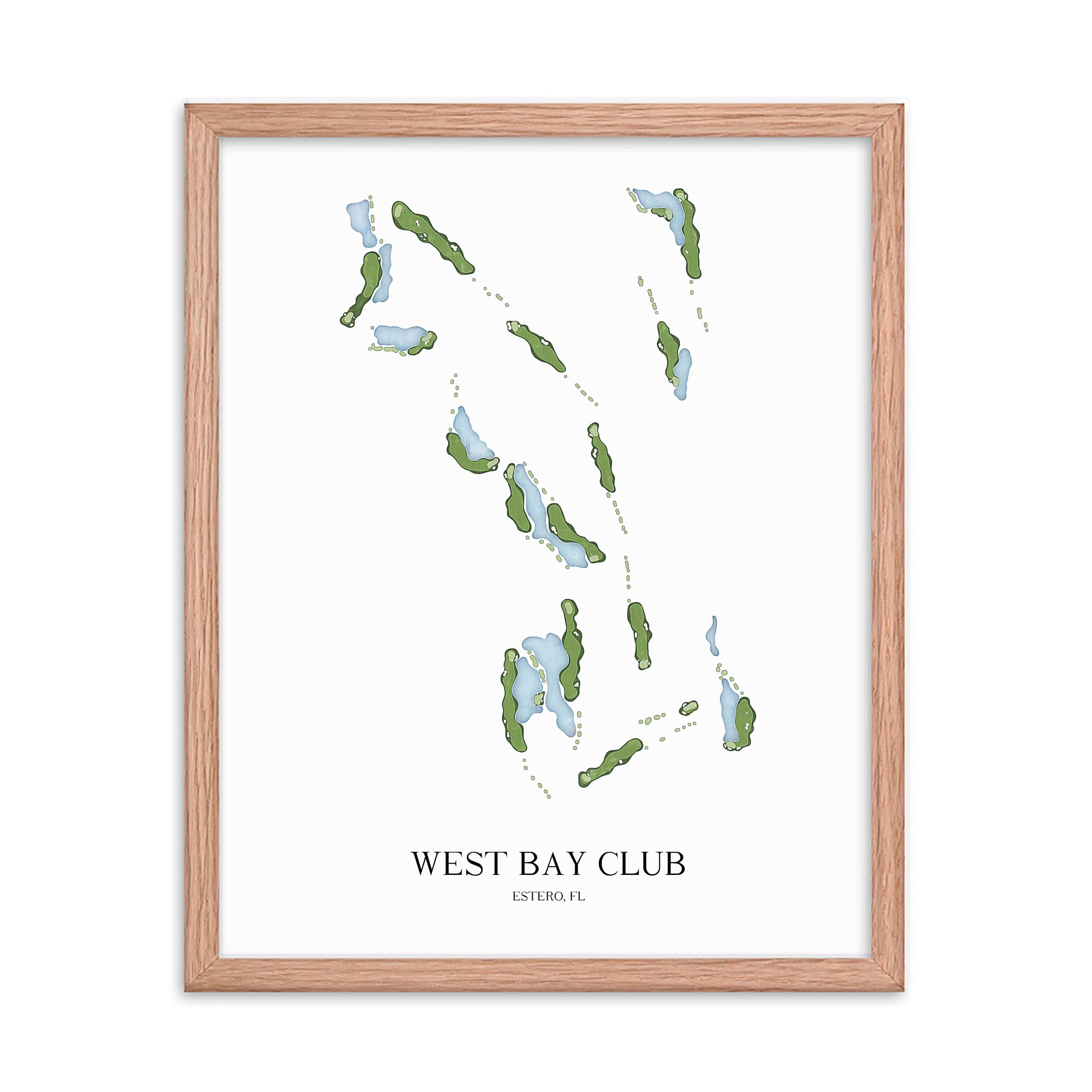 The 19th Hole Golf Shop - Golf Course Prints - West Bay Club Golf Course Map Golf Map
