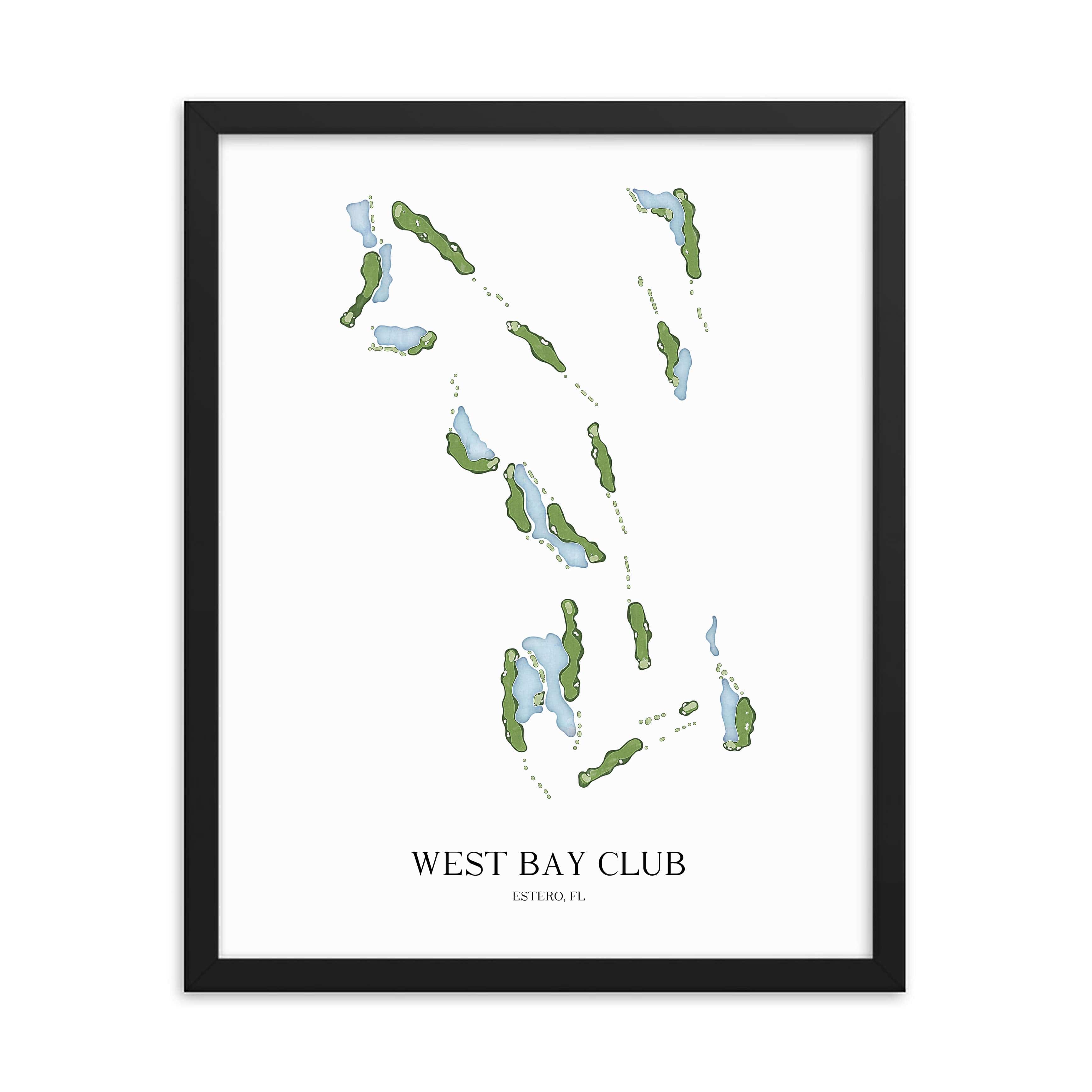 The 19th Hole Golf Shop - Golf Course Prints - West Bay Club Golf Course Map Golf Map
