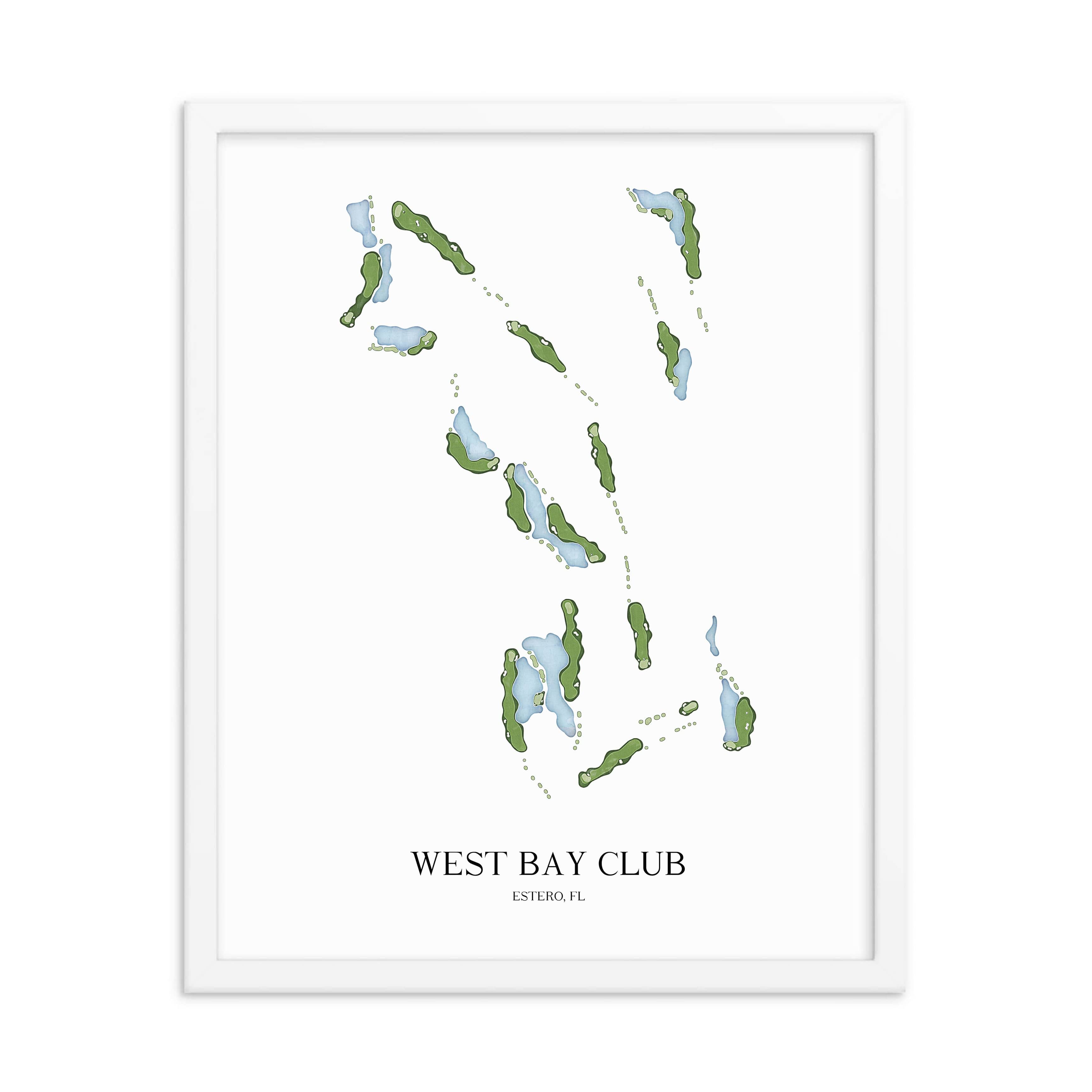 The 19th Hole Golf Shop - Golf Course Prints - West Bay Club Golf Course Map Golf Map