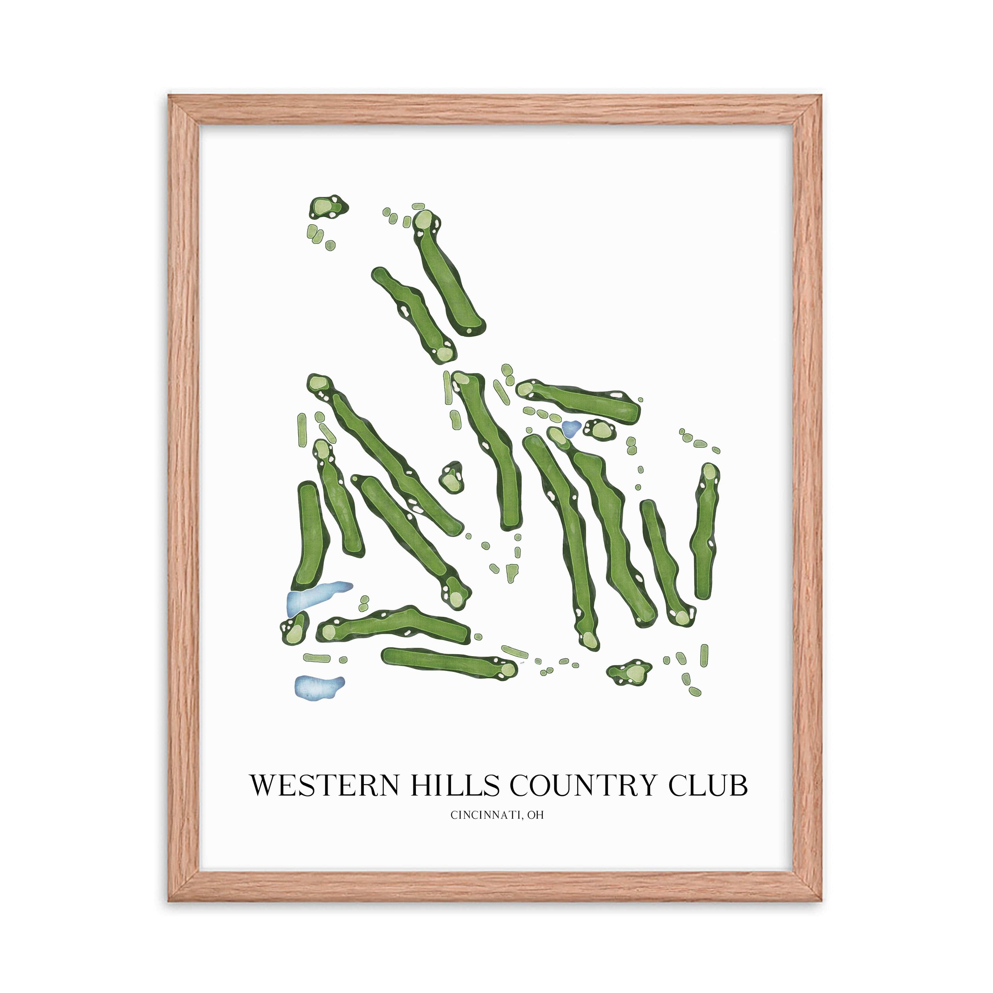 The 19th Hole Golf Shop - Golf Course Prints - Western Hills Country Club Golf Course Map Golf Map
