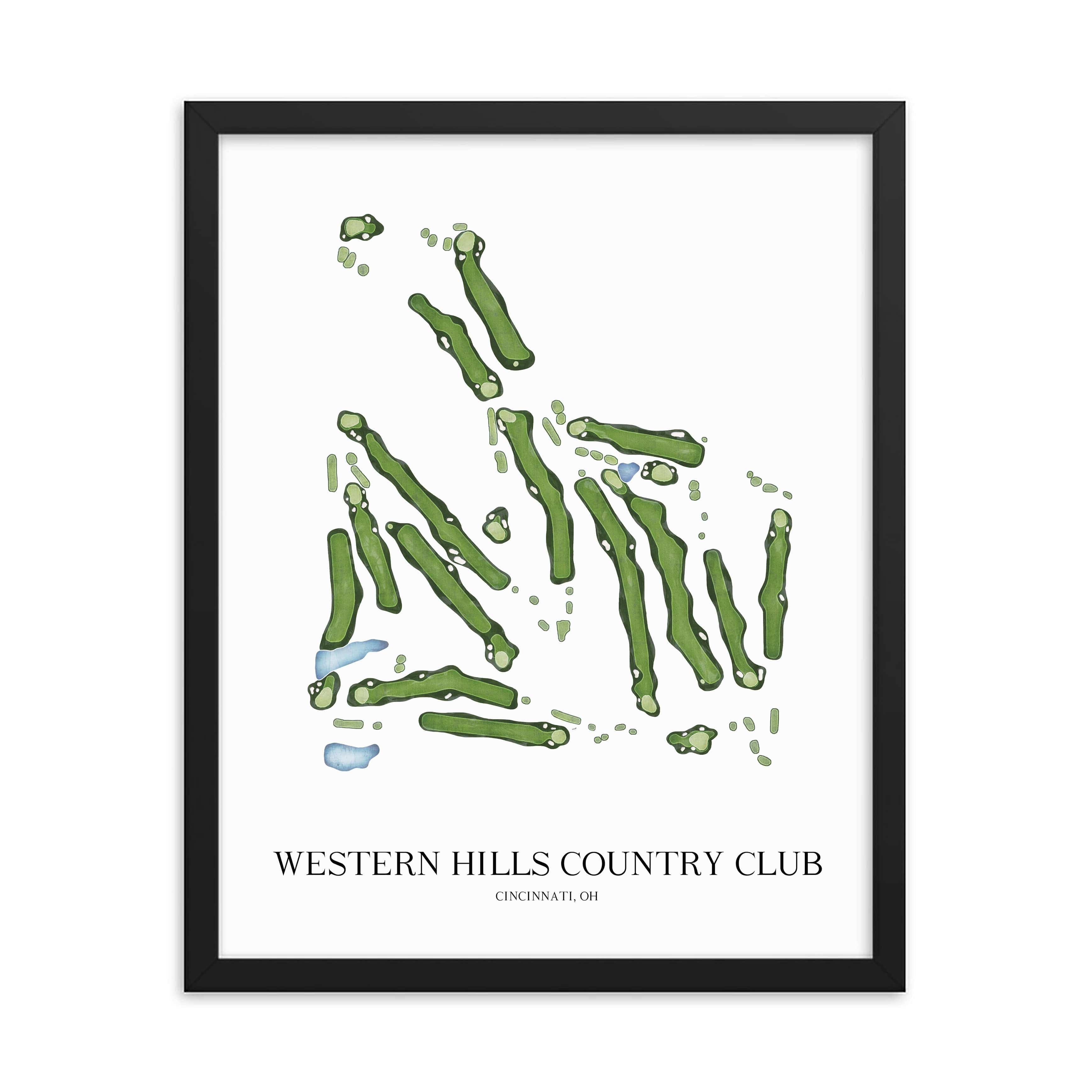 The 19th Hole Golf Shop - Golf Course Prints - Western Hills Country Club Golf Course Map Golf Map