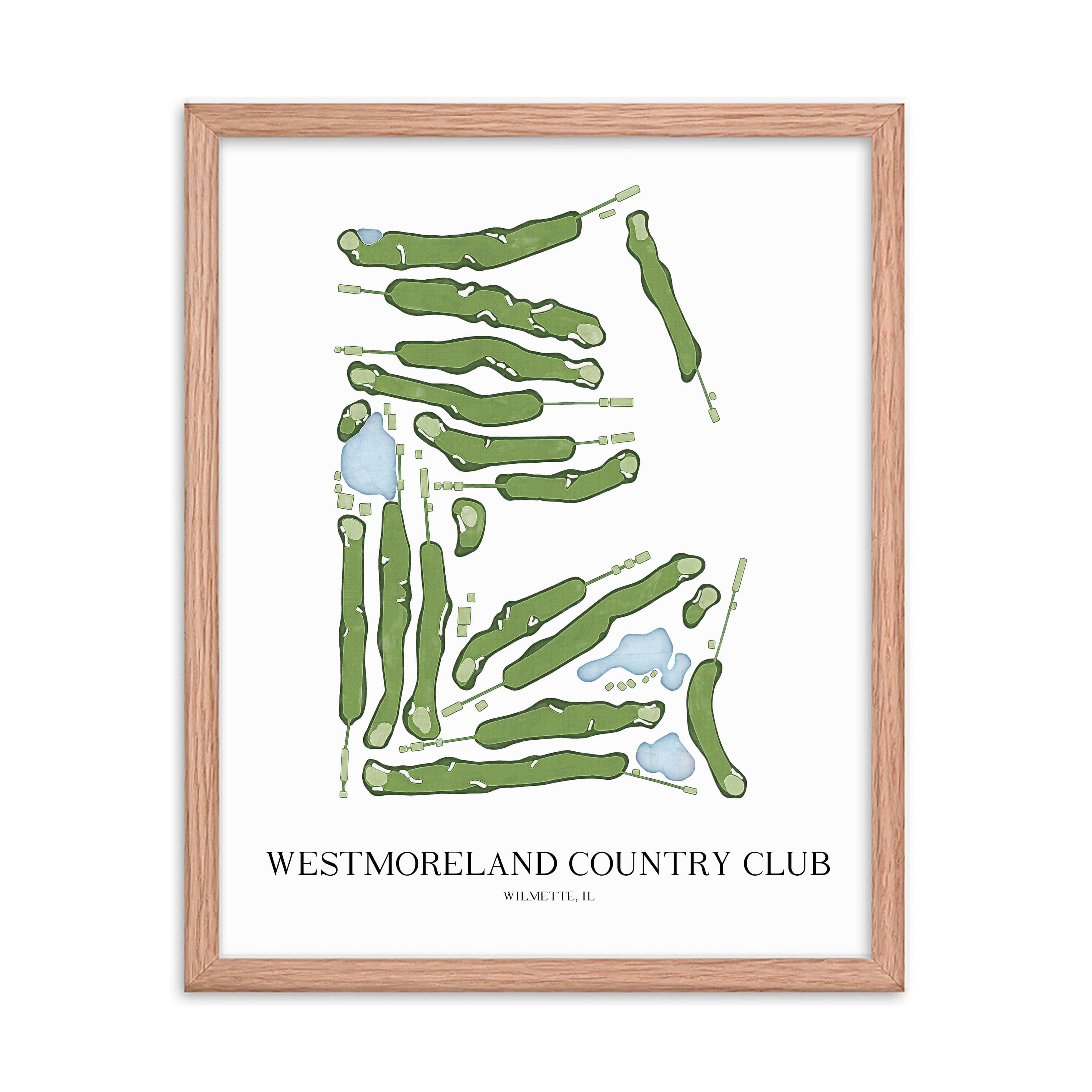 The 19th Hole Golf Shop - Golf Course Prints - Westmoreland Country Club Golf Course Map Golf Map