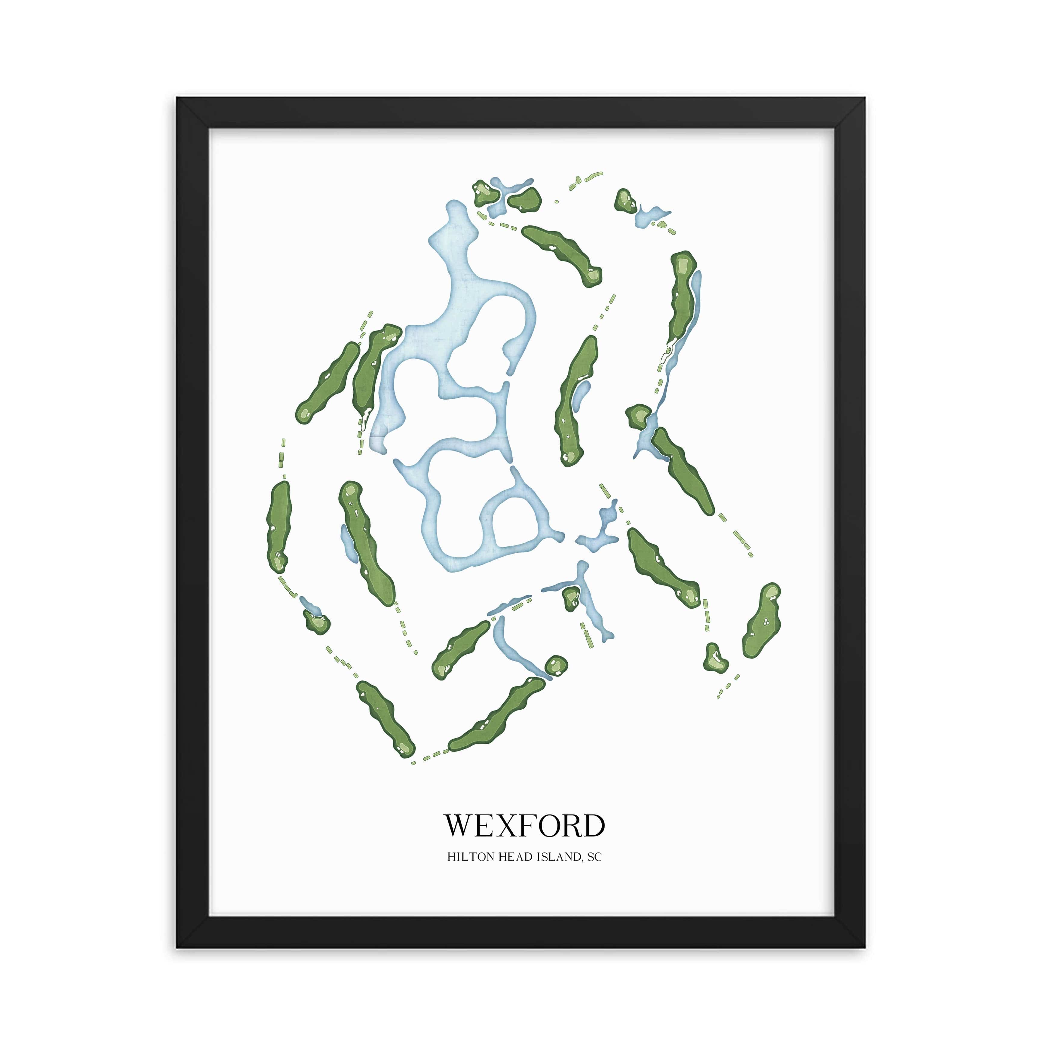 The 19th Hole Golf Shop - Golf Course Prints - Wexford Golf Course Map Golf Map