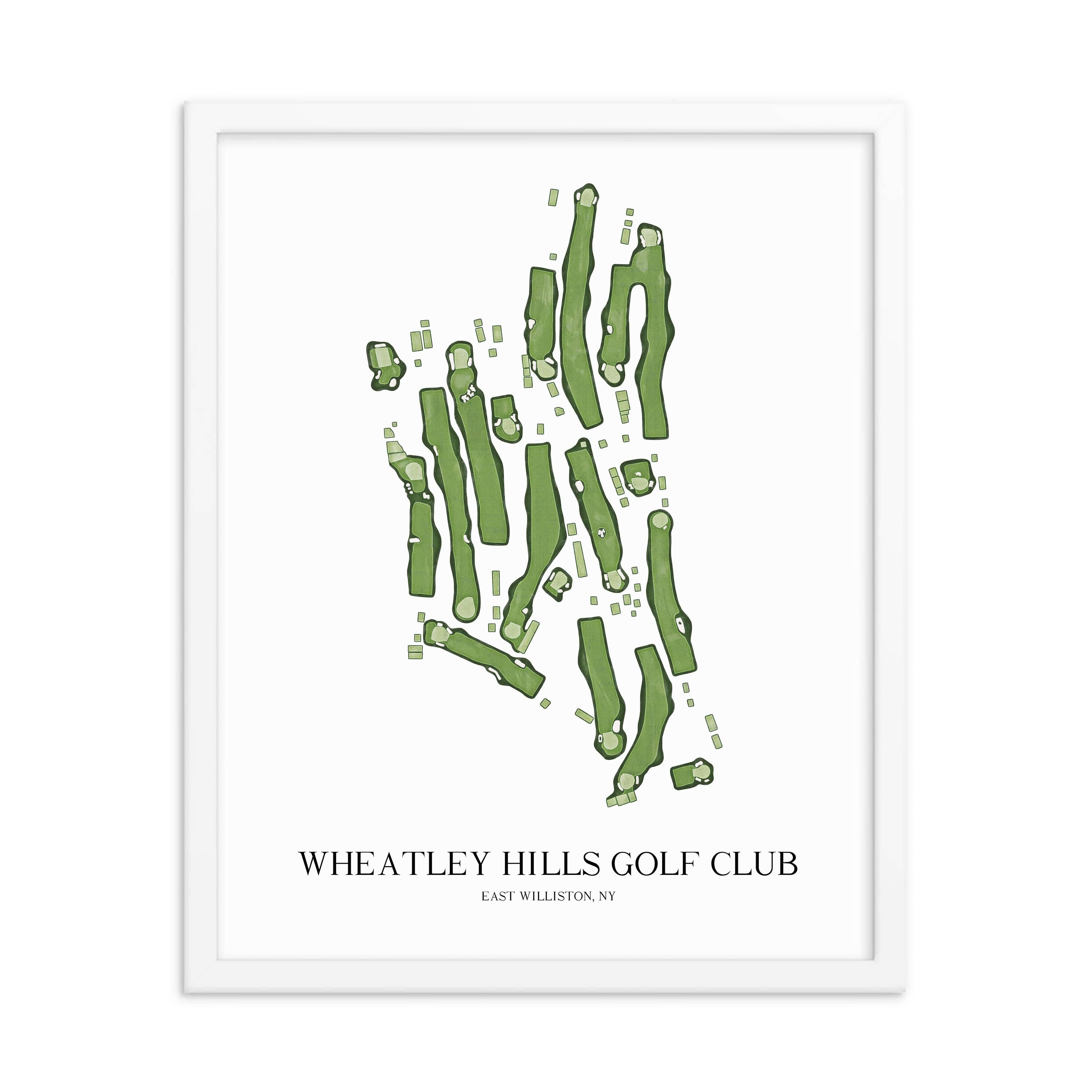 The 19th Hole Golf Shop - Golf Course Prints - Wheatley Hills Golf Club Golf Course Map Golf Map
