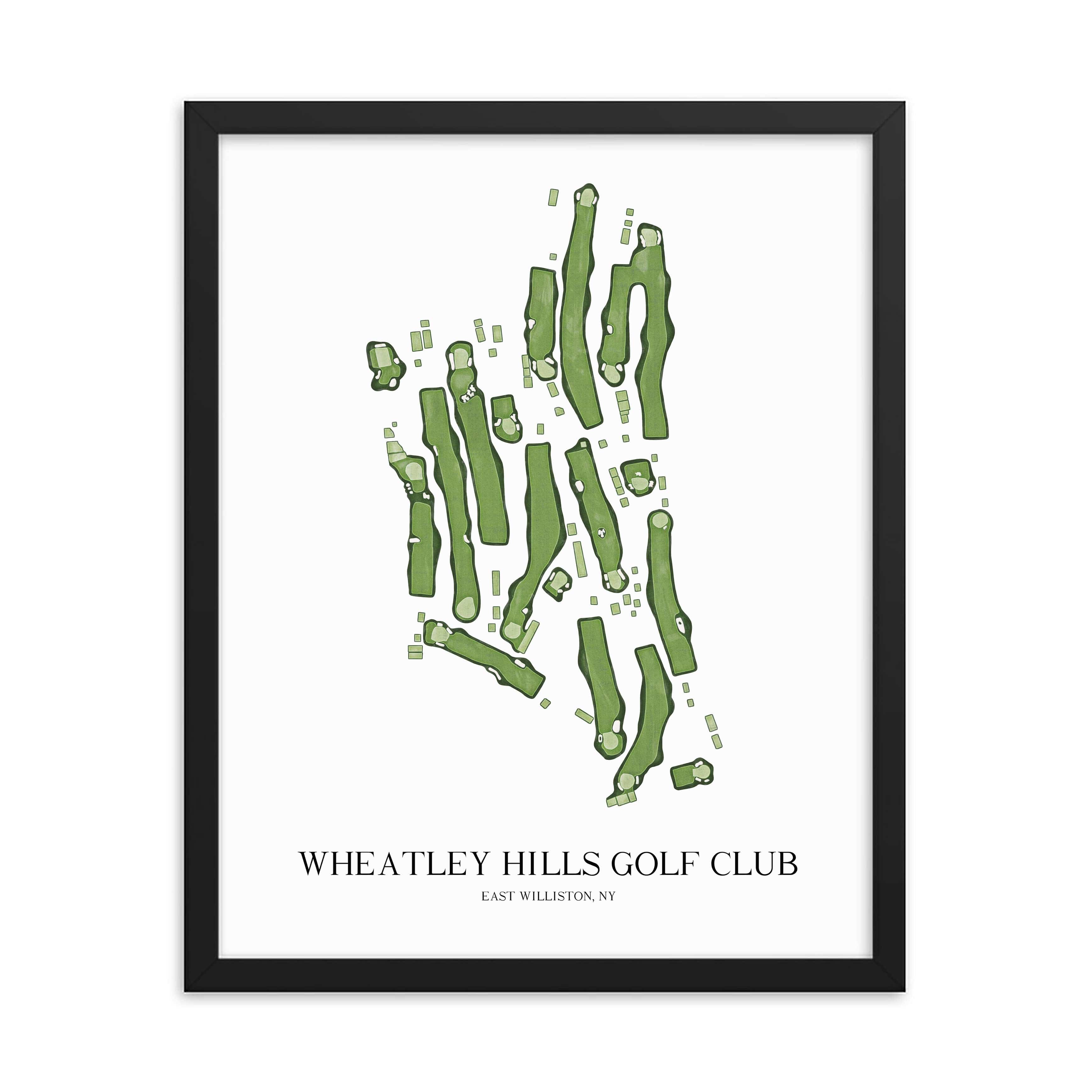 The 19th Hole Golf Shop - Golf Course Prints - Wheatley Hills Golf Club Golf Course Map Golf Map