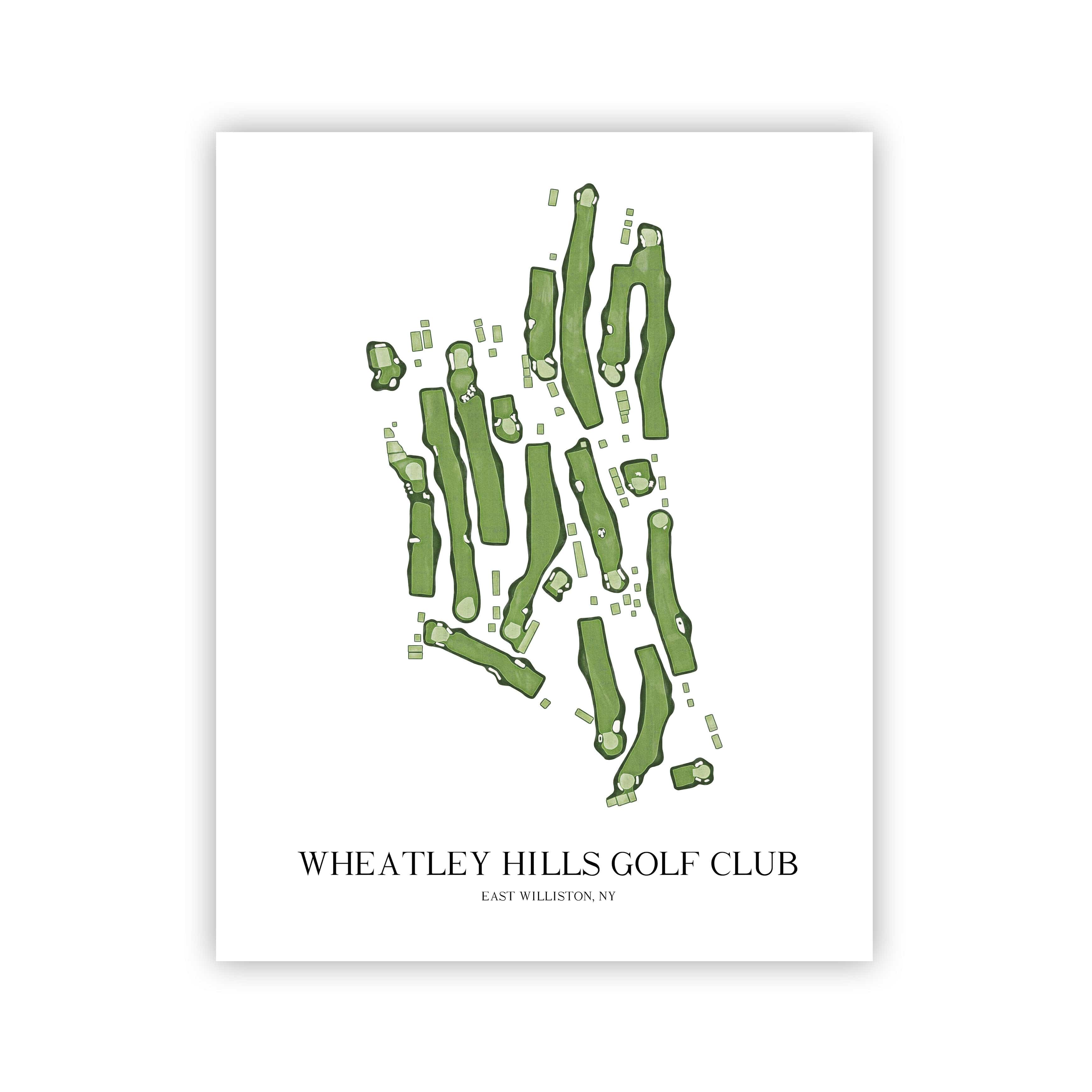The 19th Hole Golf Shop - Golf Course Prints - Wheatley Hills Golf Club Golf Course Map Golf Map
