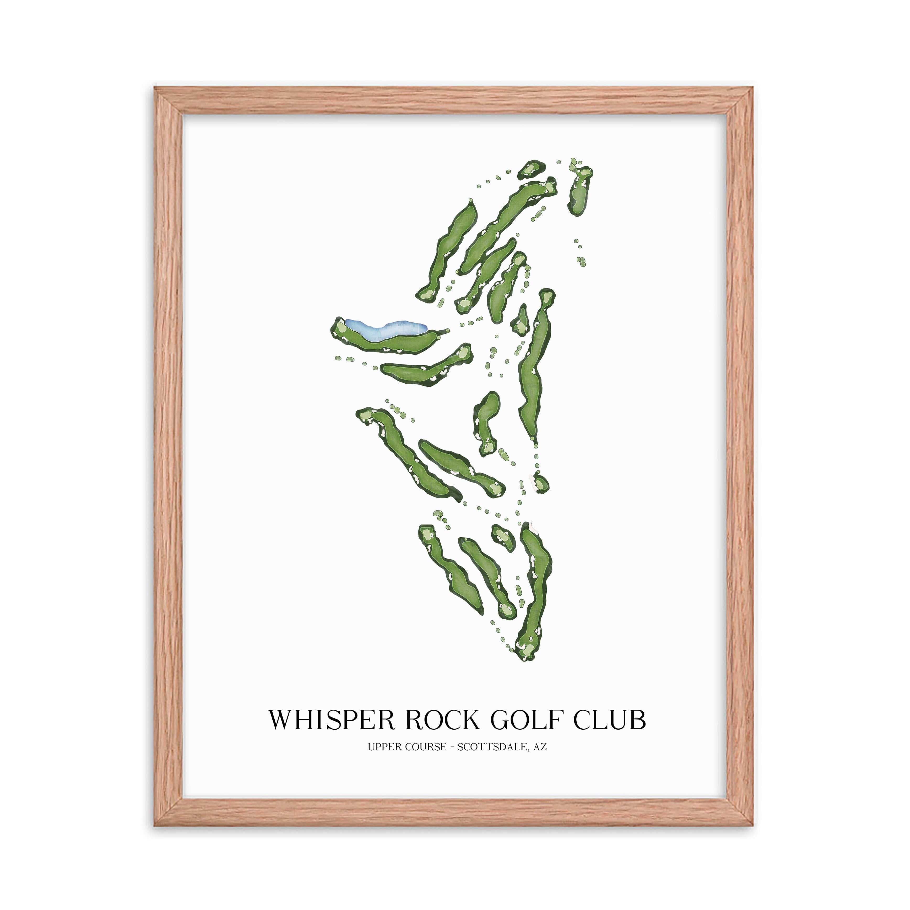 The 19th Hole Golf Shop - Golf Course Prints - Whisper Rock Golf Club - Upper Course Golf Course Map Golf Map