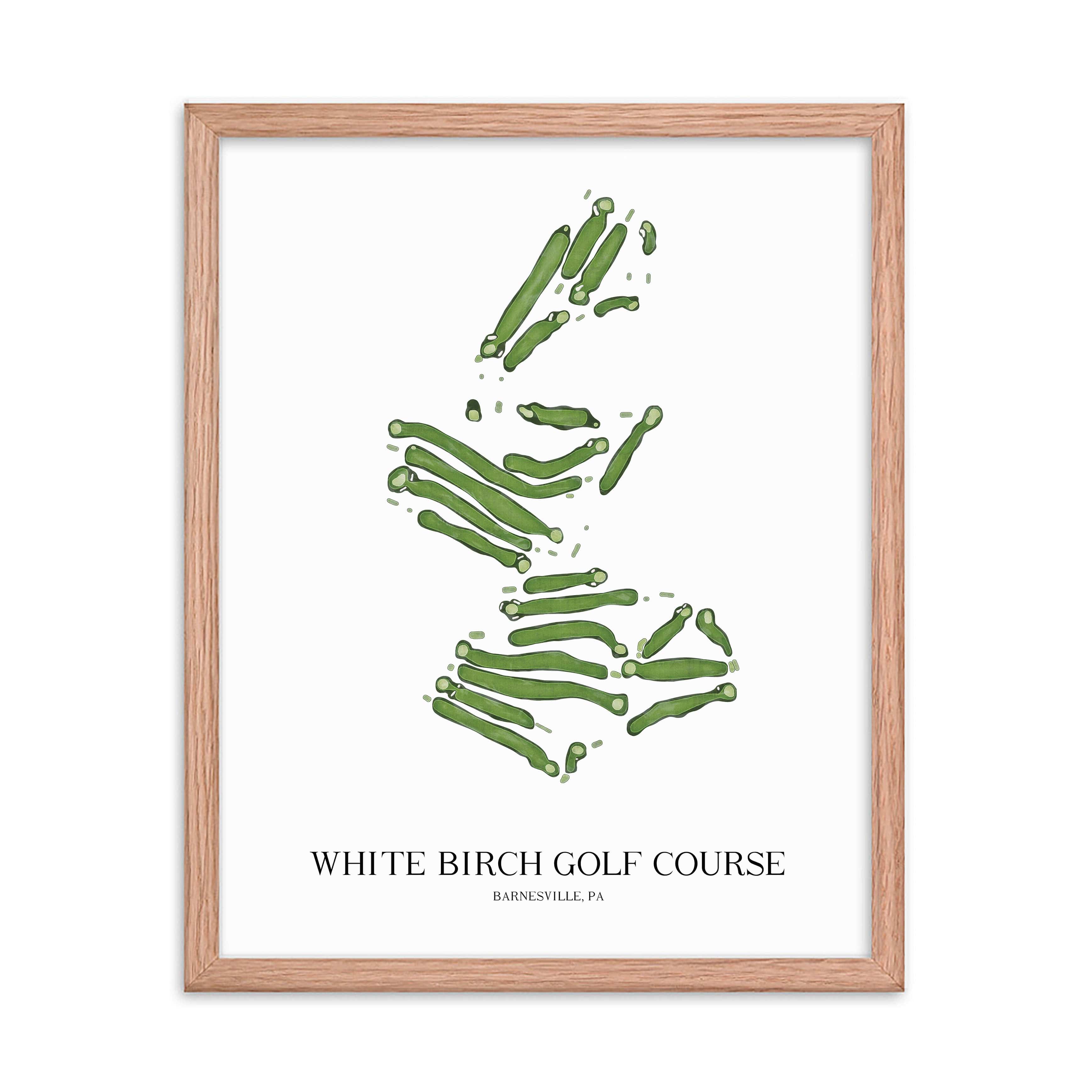 The 19th Hole Golf Shop - Golf Course Prints - White Birch Golf Course Golf Course Map Golf Map