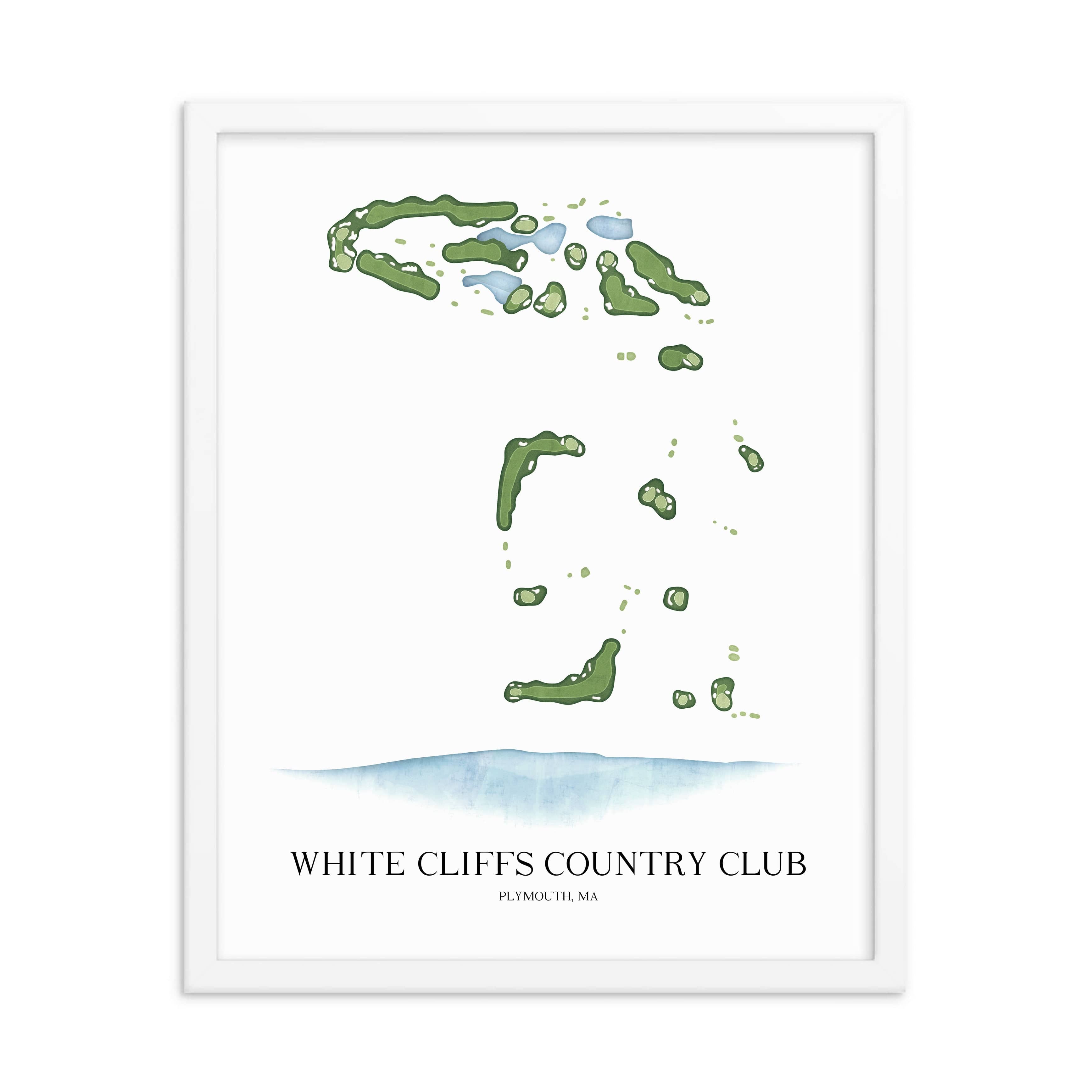 The 19th Hole Golf Shop - Golf Course Prints - White Cliffs Country Club Golf Course Map Golf Map