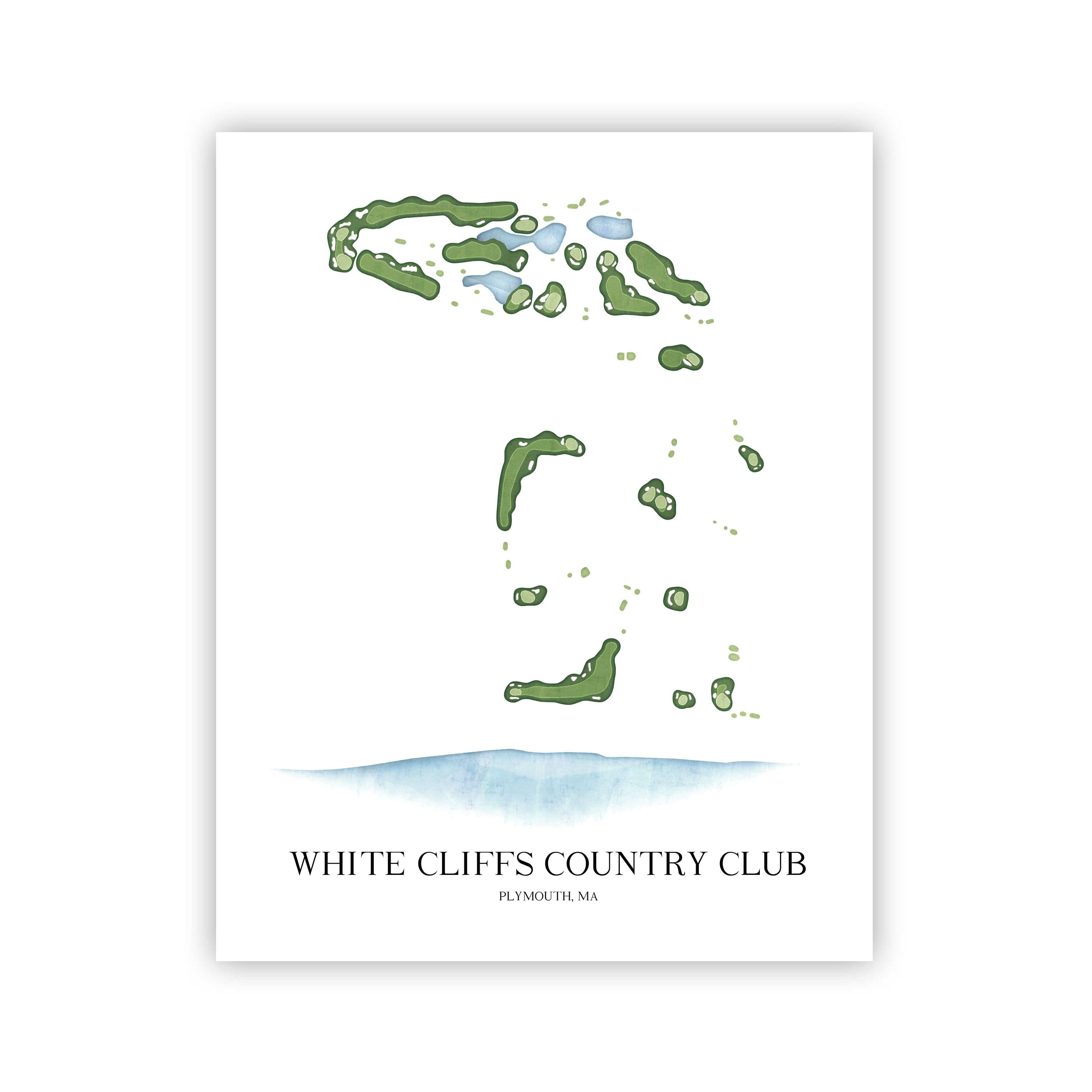 The 19th Hole Golf Shop - Golf Course Prints - White Cliffs Country Club Golf Course Map Golf Map