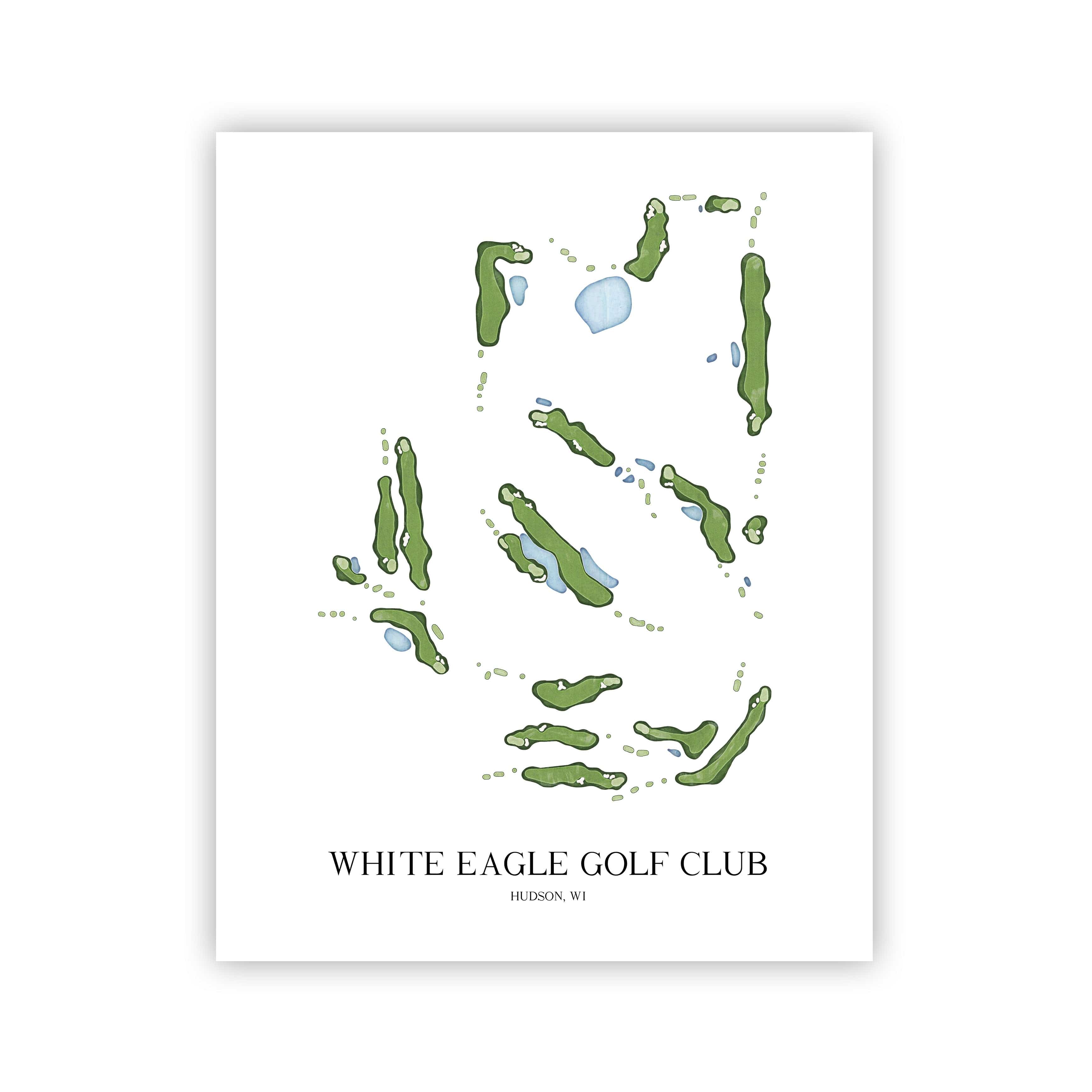 The 19th Hole Golf Shop - Golf Course Prints - White Eagle Golf Club Golf Course Map Golf Map
