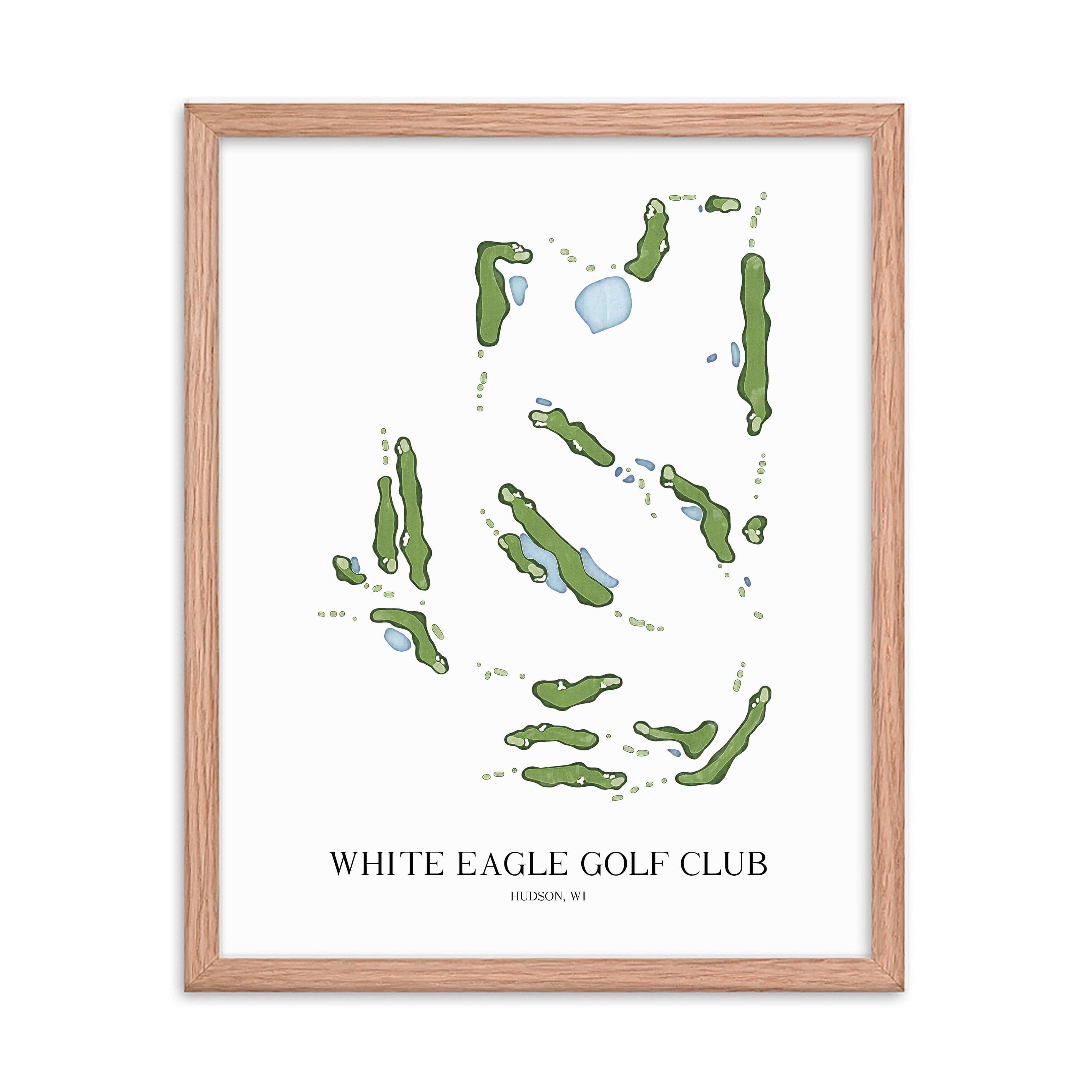 The 19th Hole Golf Shop - Golf Course Prints - White Eagle Golf Club Golf Course Map Golf Map