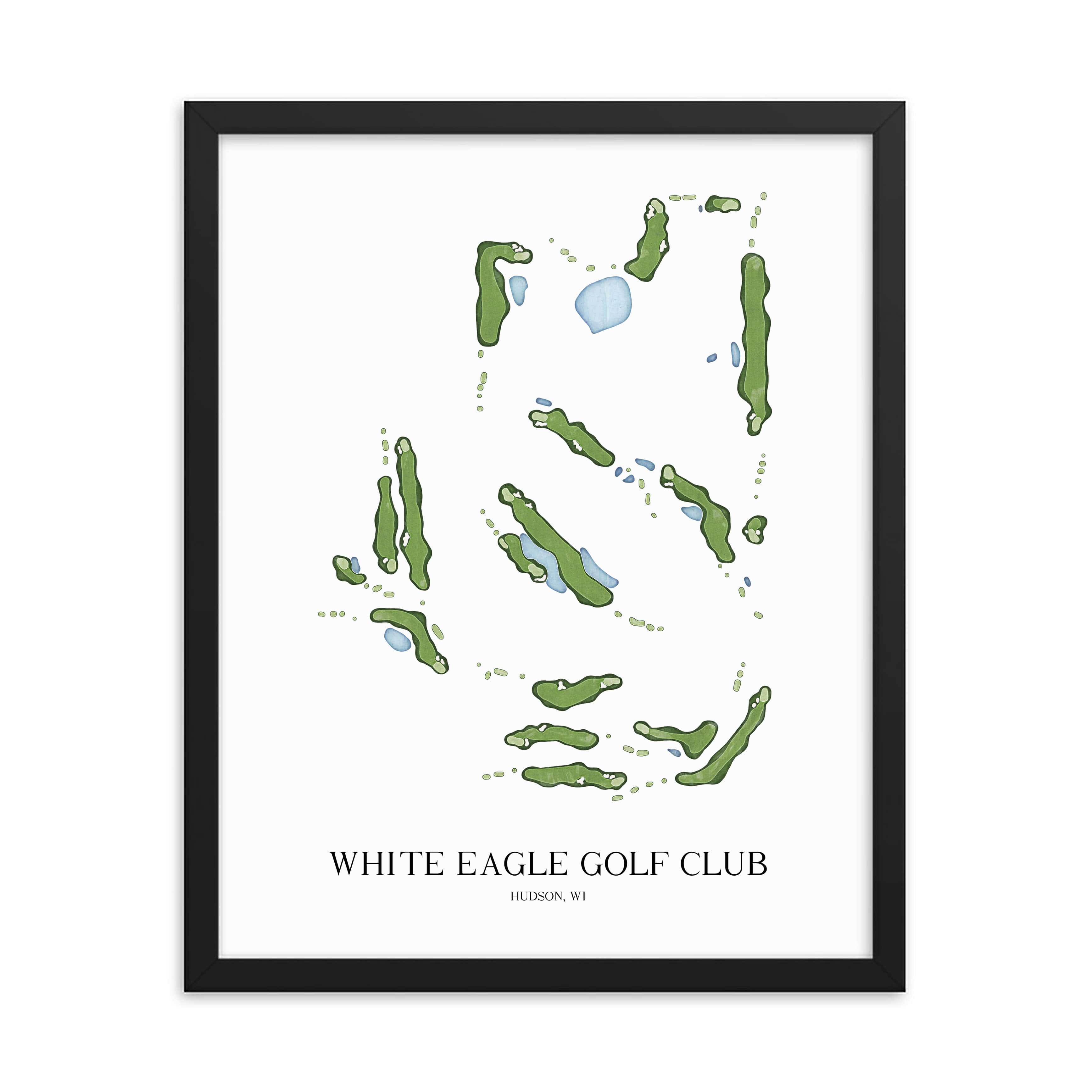 The 19th Hole Golf Shop - Golf Course Prints - White Eagle Golf Club Golf Course Map Golf Map