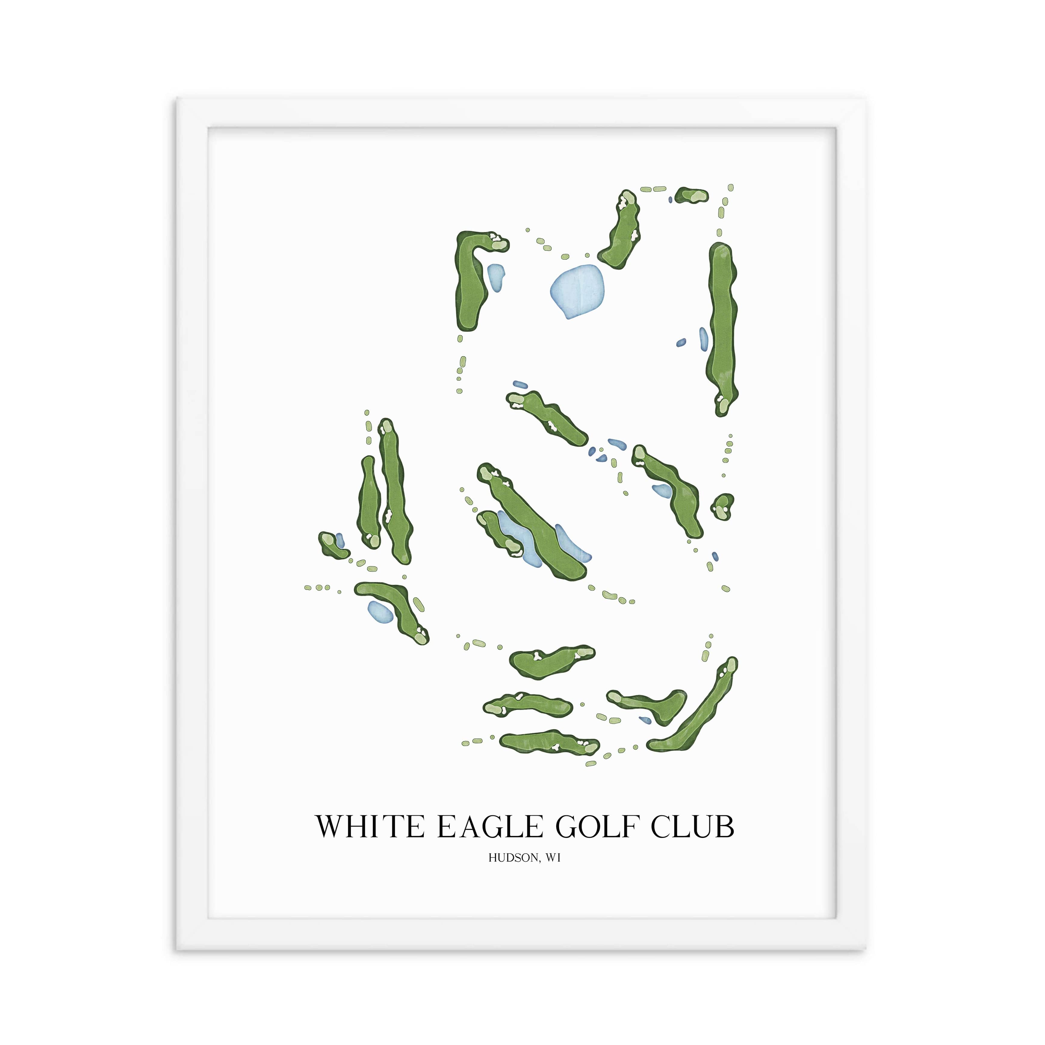 The 19th Hole Golf Shop - Golf Course Prints - White Eagle Golf Club Golf Course Map Golf Map