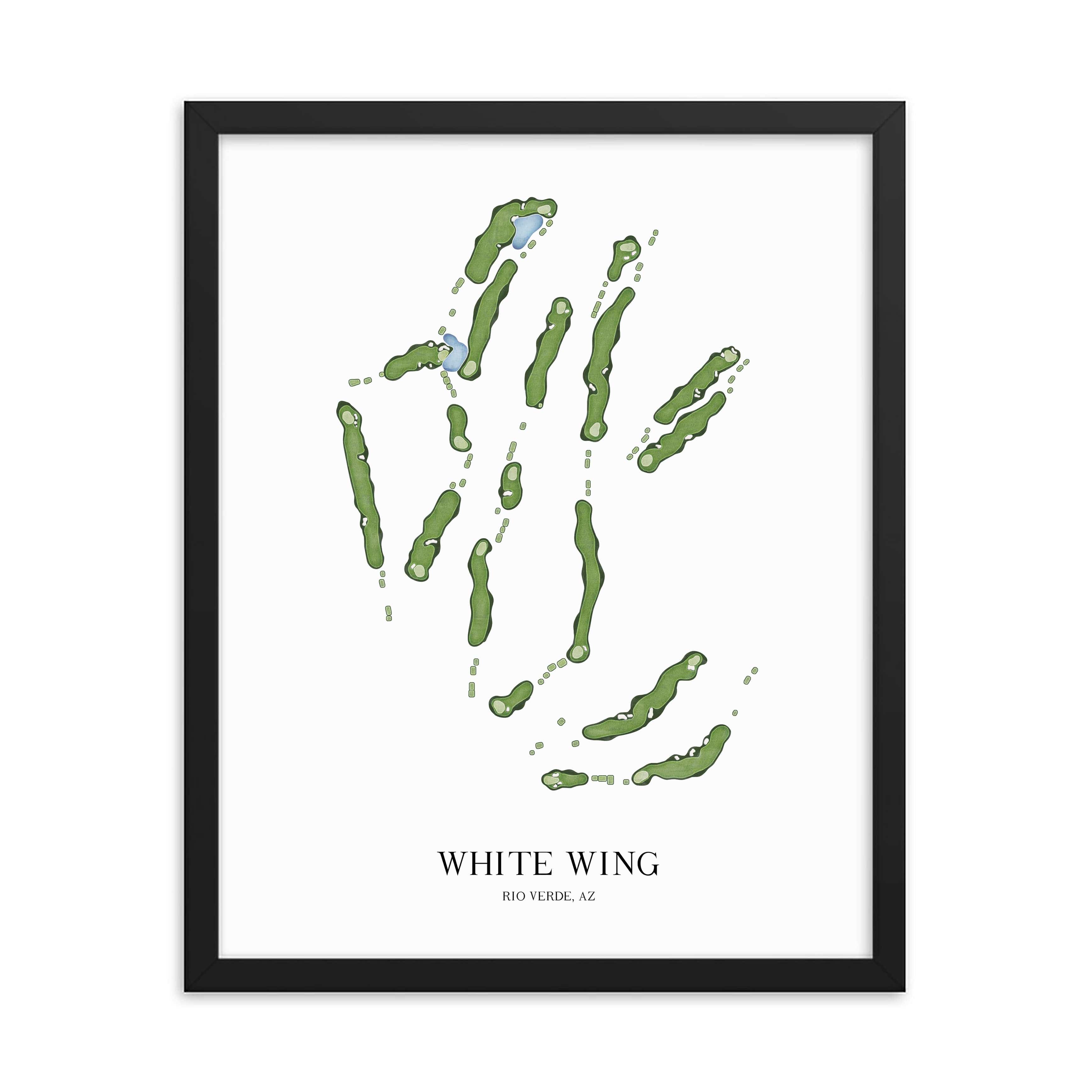 The 19th Hole Golf Shop - Golf Course Prints - White Wing Golf Course Map Golf Map