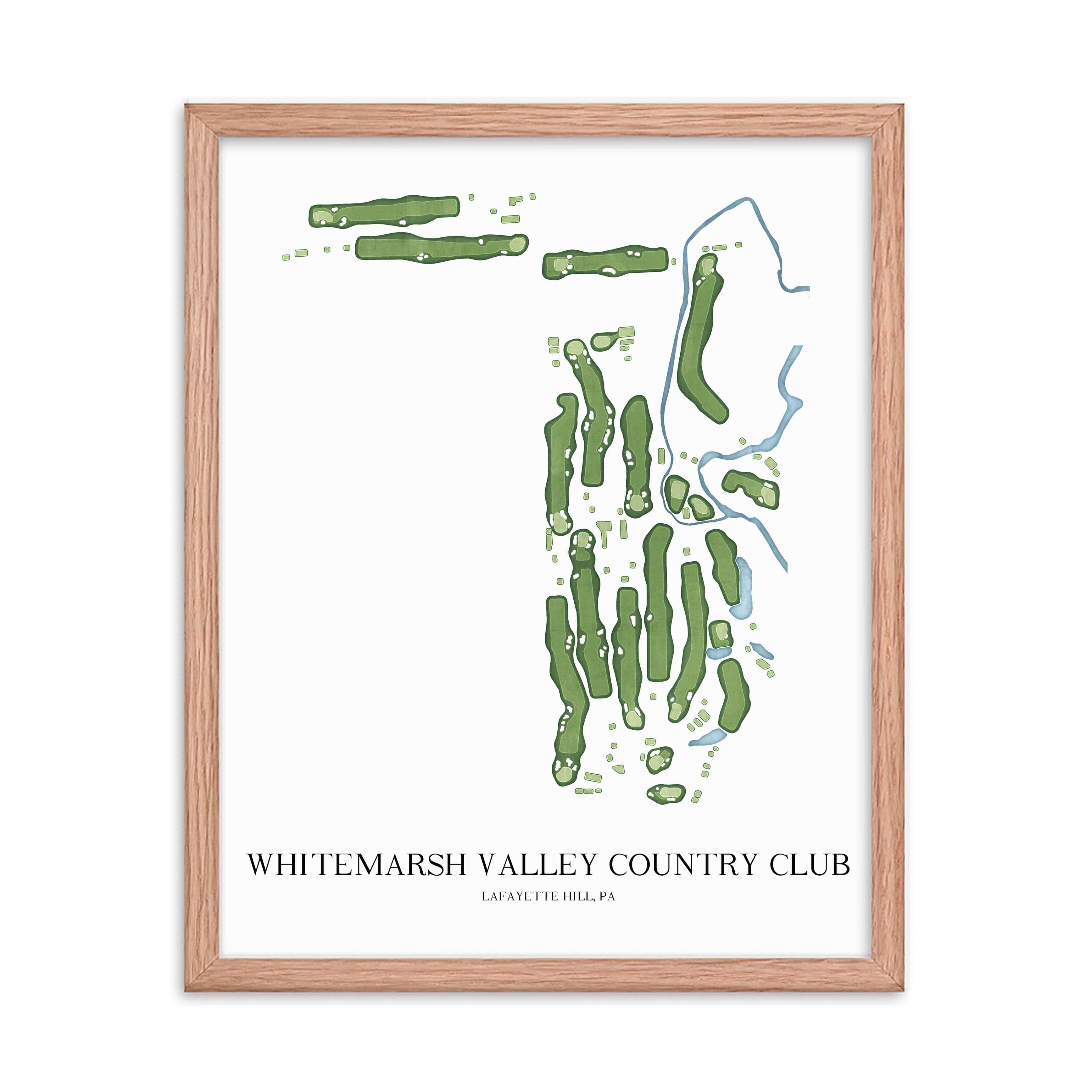 The 19th Hole Golf Shop - Golf Course Prints - Whitemarsh Valley Country Club Golf Course Map Golf Map