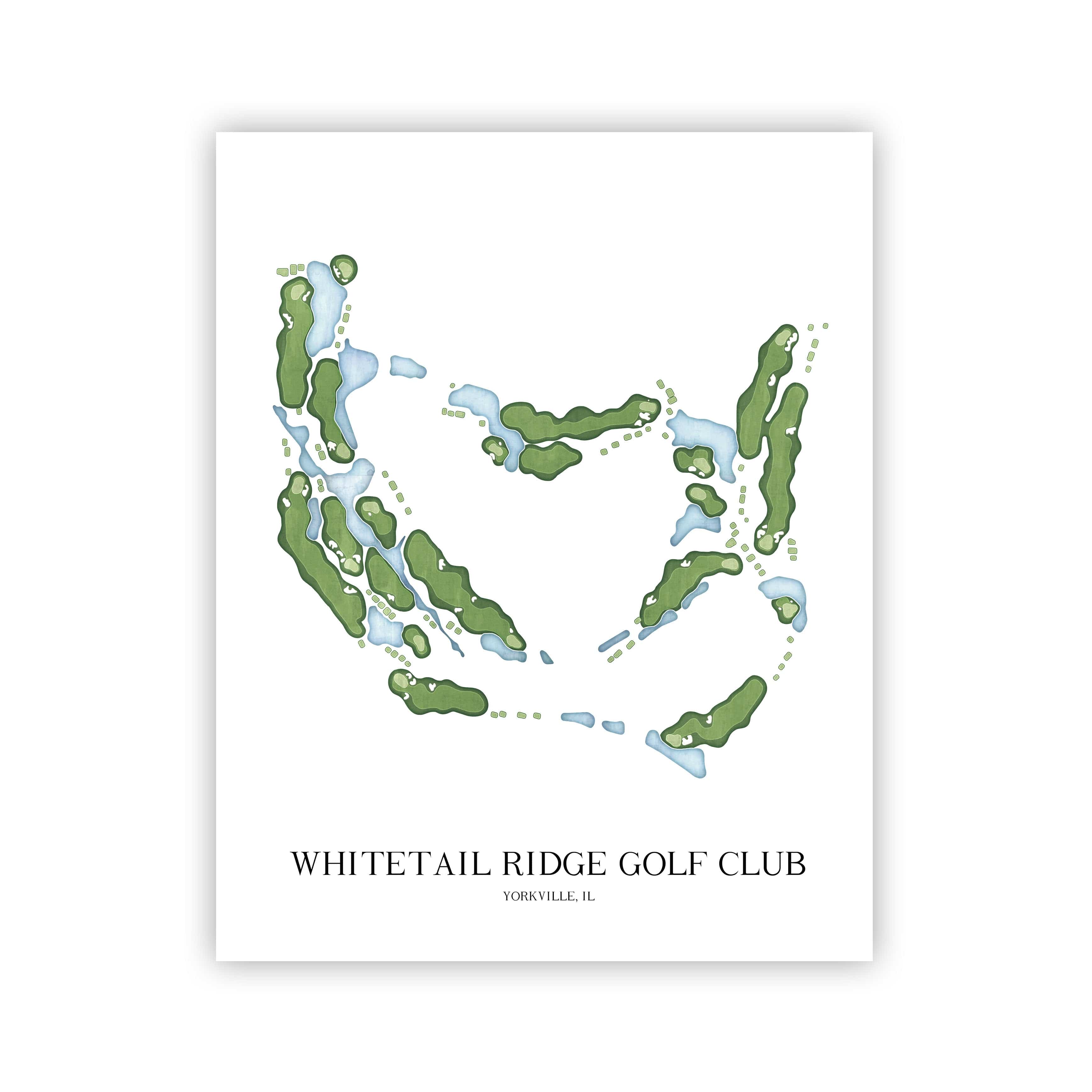 The 19th Hole Golf Shop - Golf Course Prints - Whitetail Ridge Golf Club Golf Course Map Golf Map