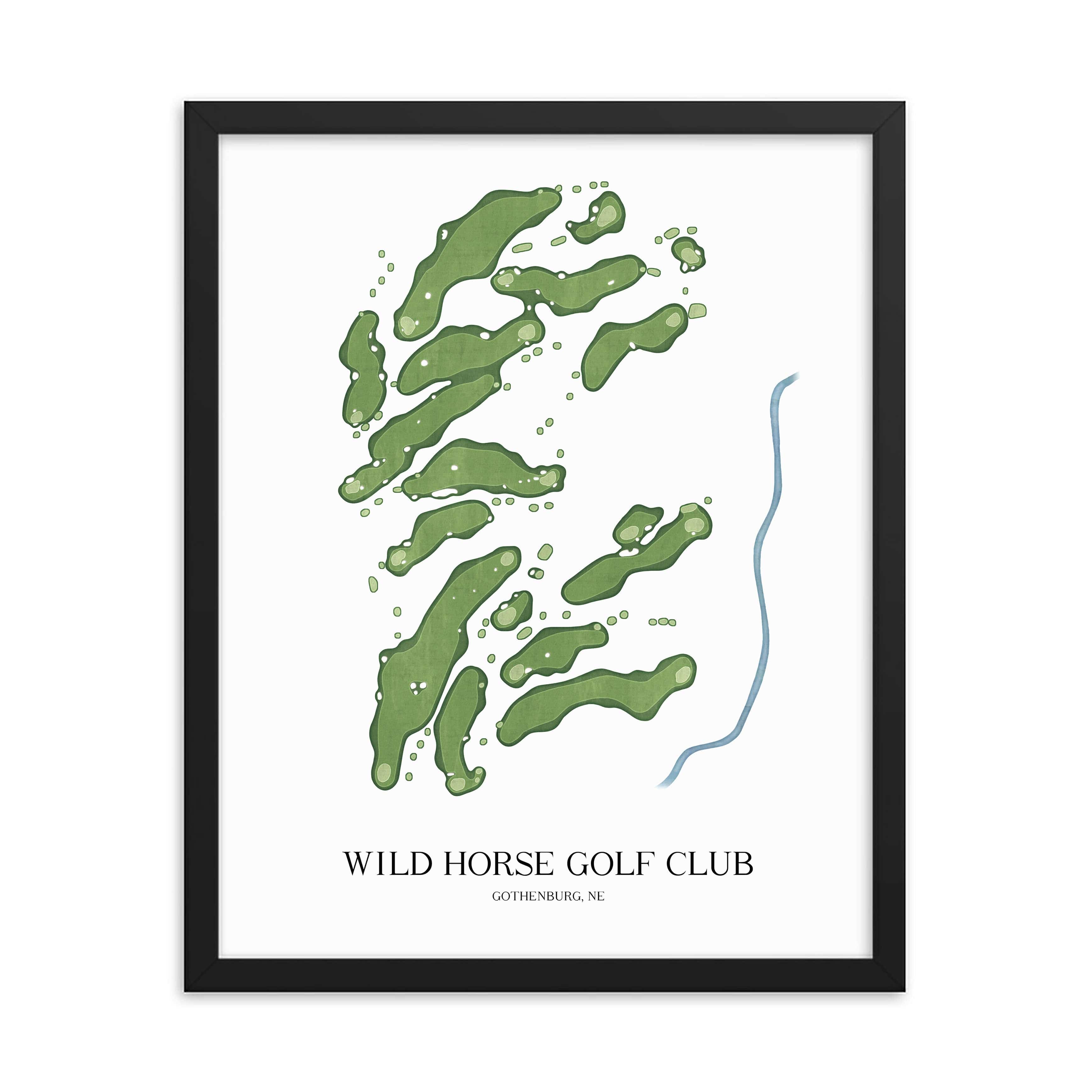 The 19th Hole Golf Shop - Golf Course Prints - Wild Horse Golf Club Golf Course Map Golf Map