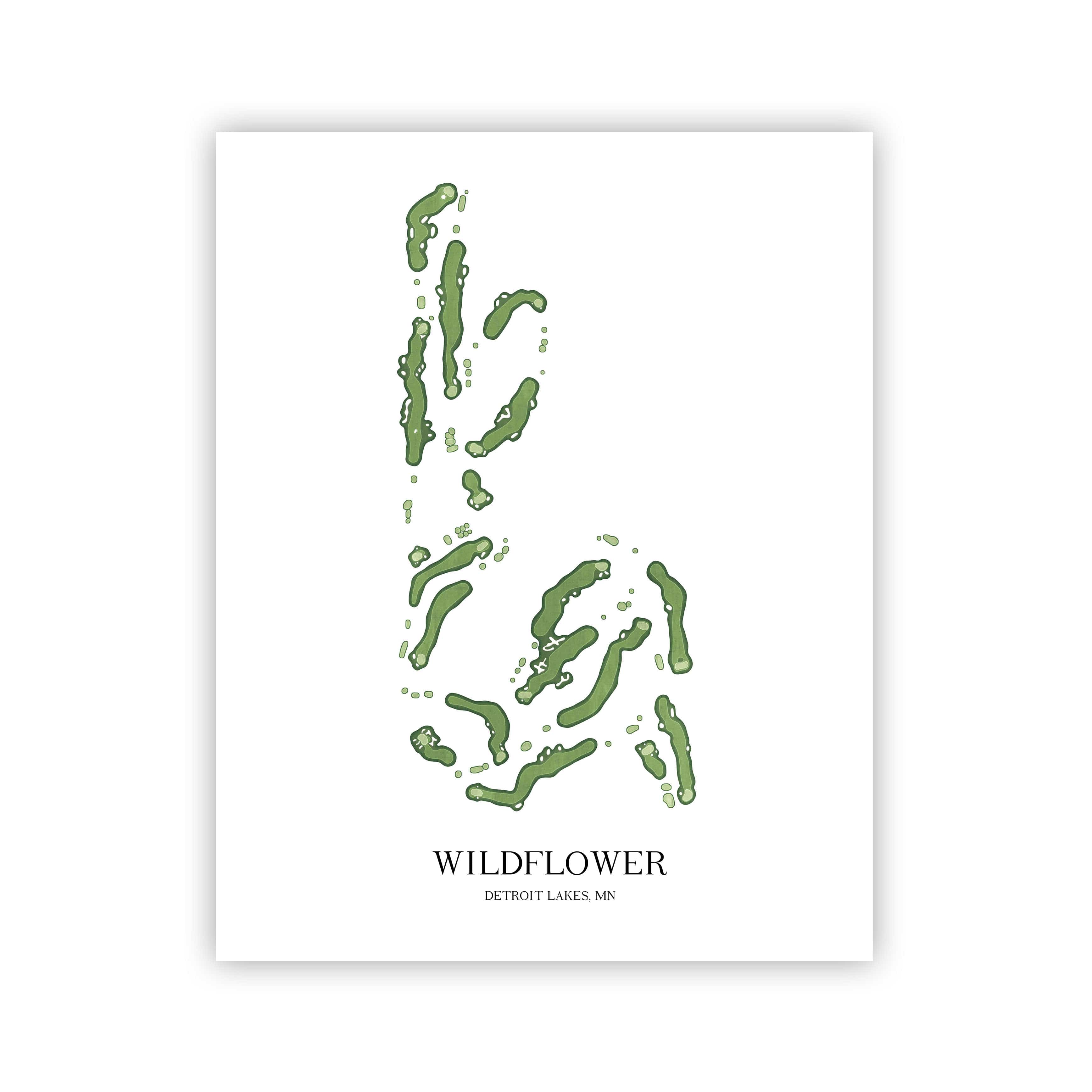 The 19th Hole Golf Shop - Golf Course Prints - Wildflower Golf Course Map Golf Map