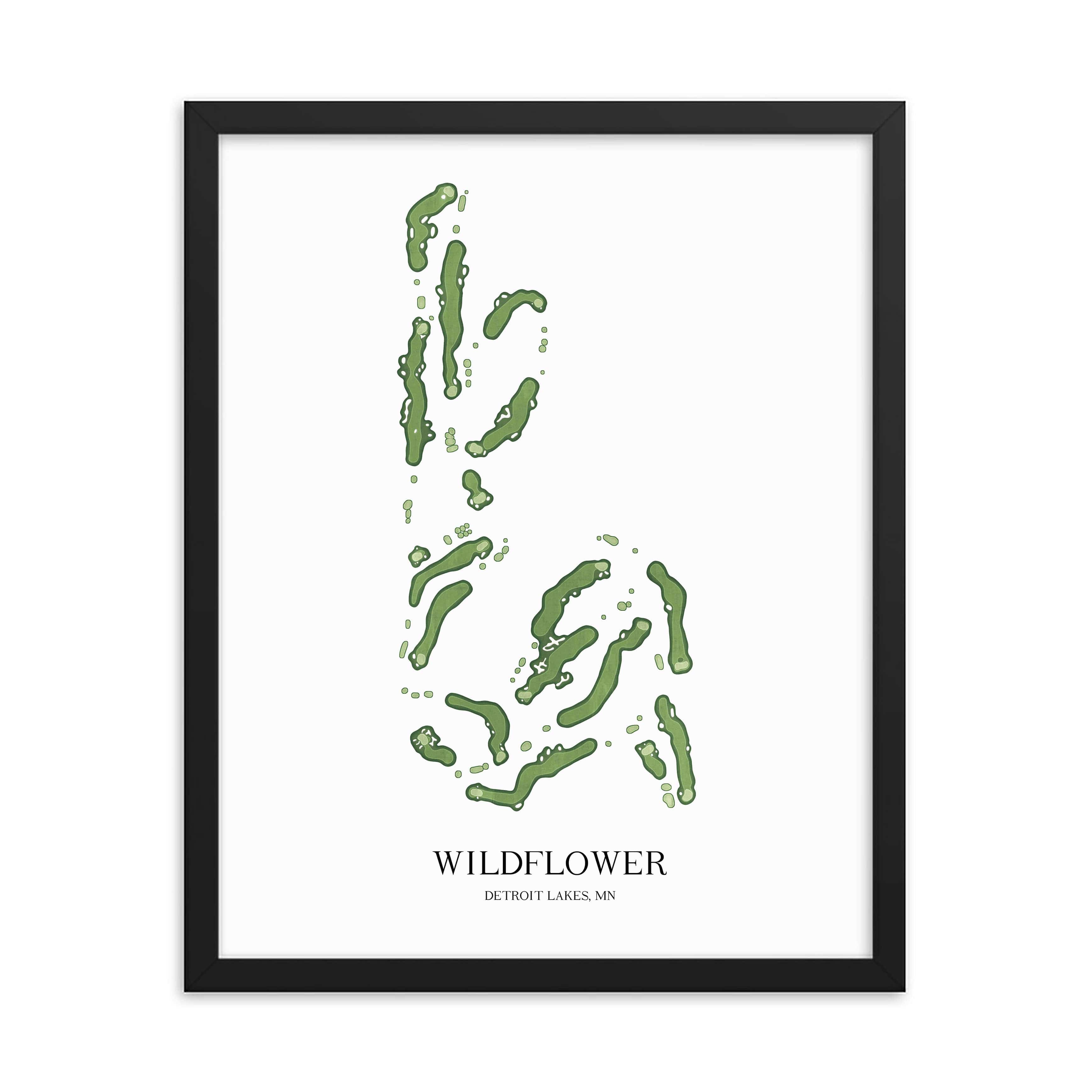 The 19th Hole Golf Shop - Golf Course Prints - Wildflower Golf Course Map Golf Map