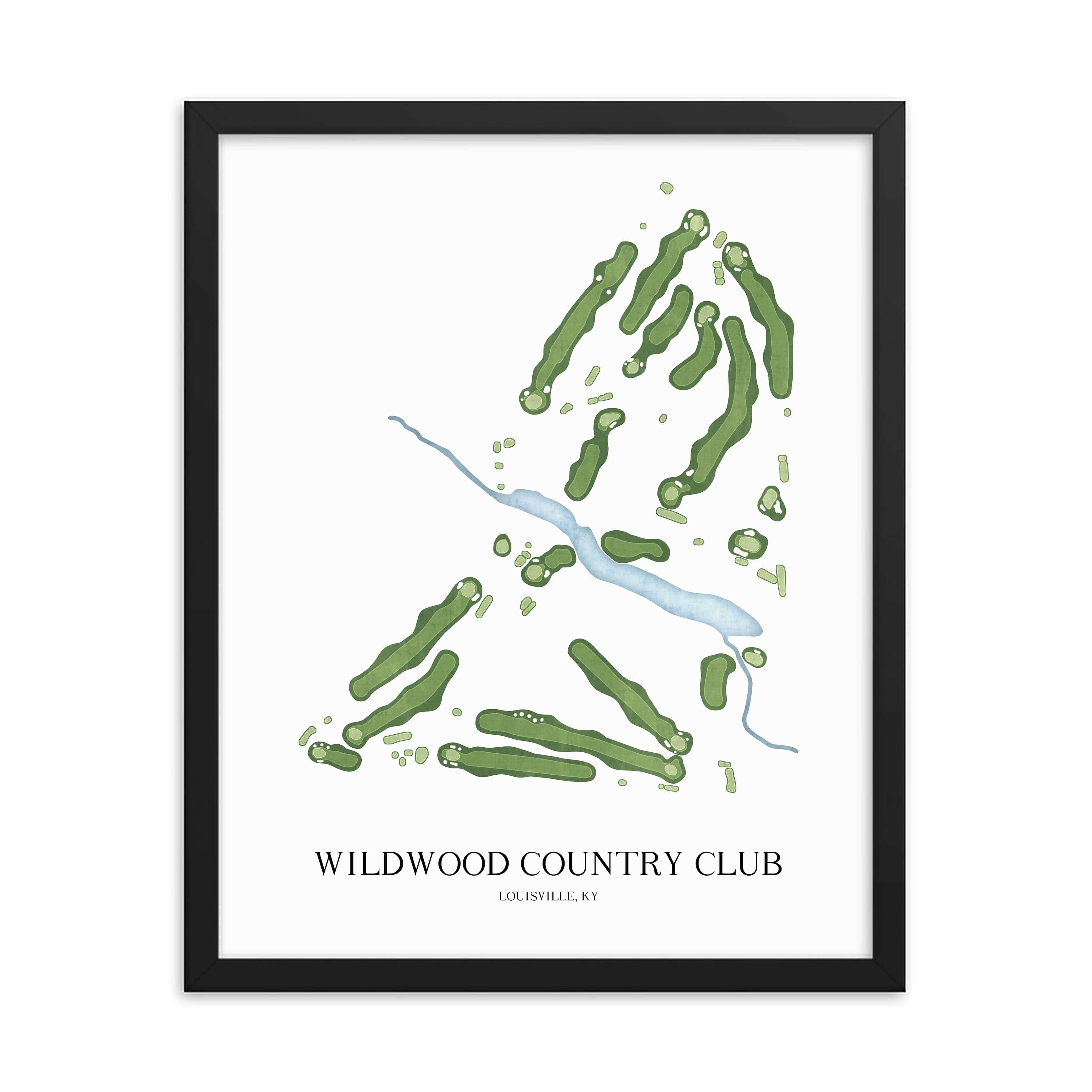 The 19th Hole Golf Shop - Golf Course Prints - Wildwood Country Club Golf Course Map Golf Map