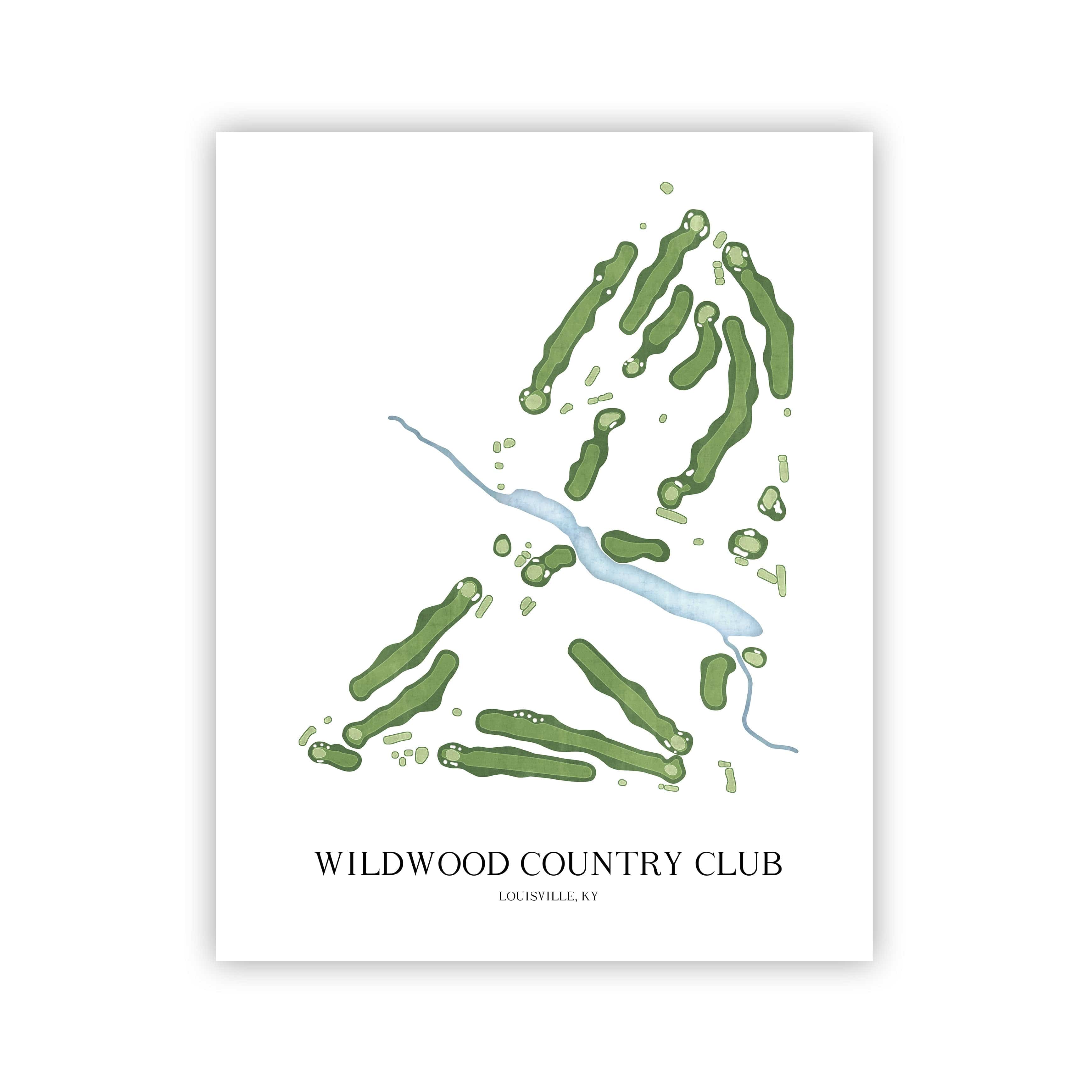 The 19th Hole Golf Shop - Golf Course Prints - Wildwood Country Club Golf Course Map Golf Map