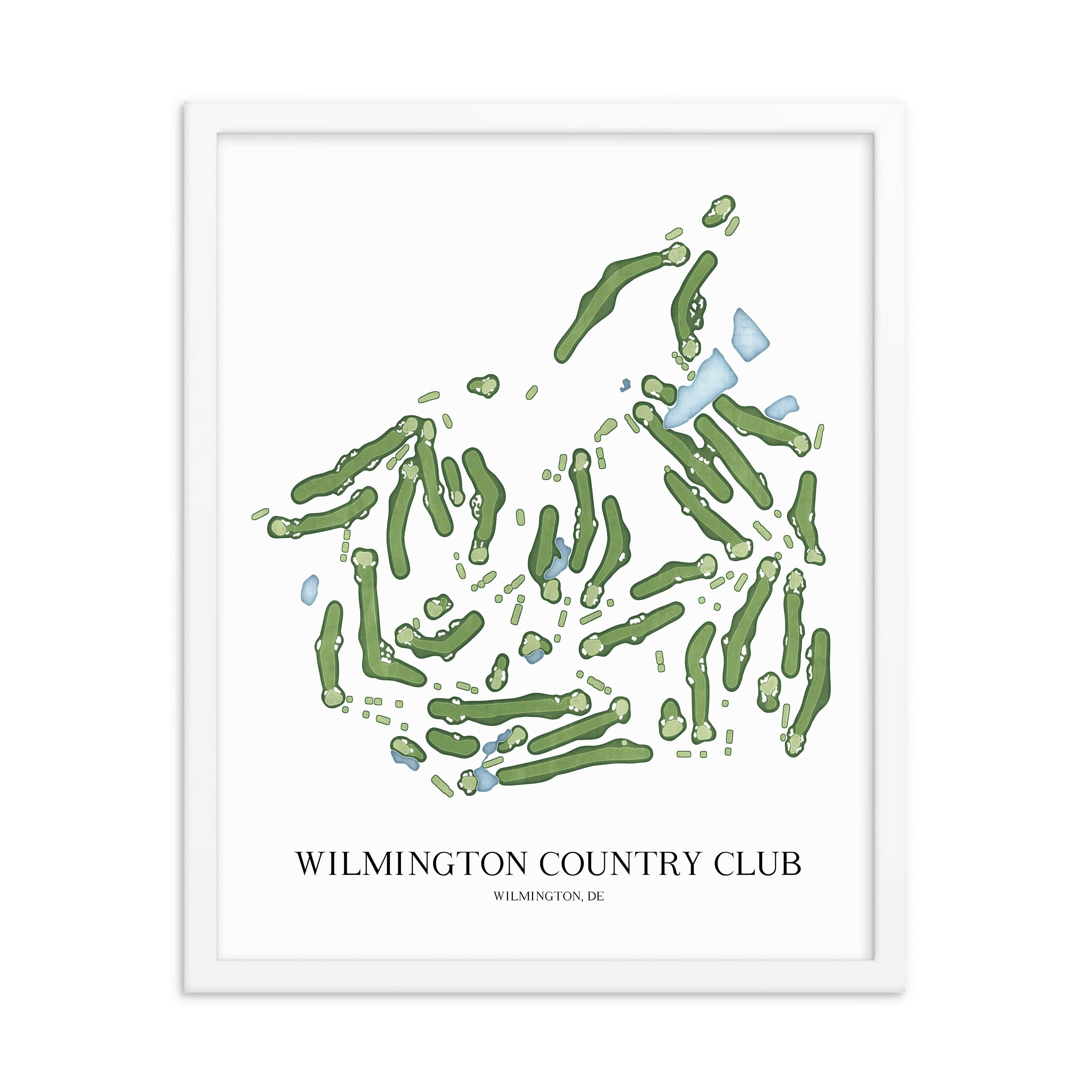 The 19th Hole Golf Shop - Golf Course Prints - Wilmington Country Club Golf Course Map Golf Map