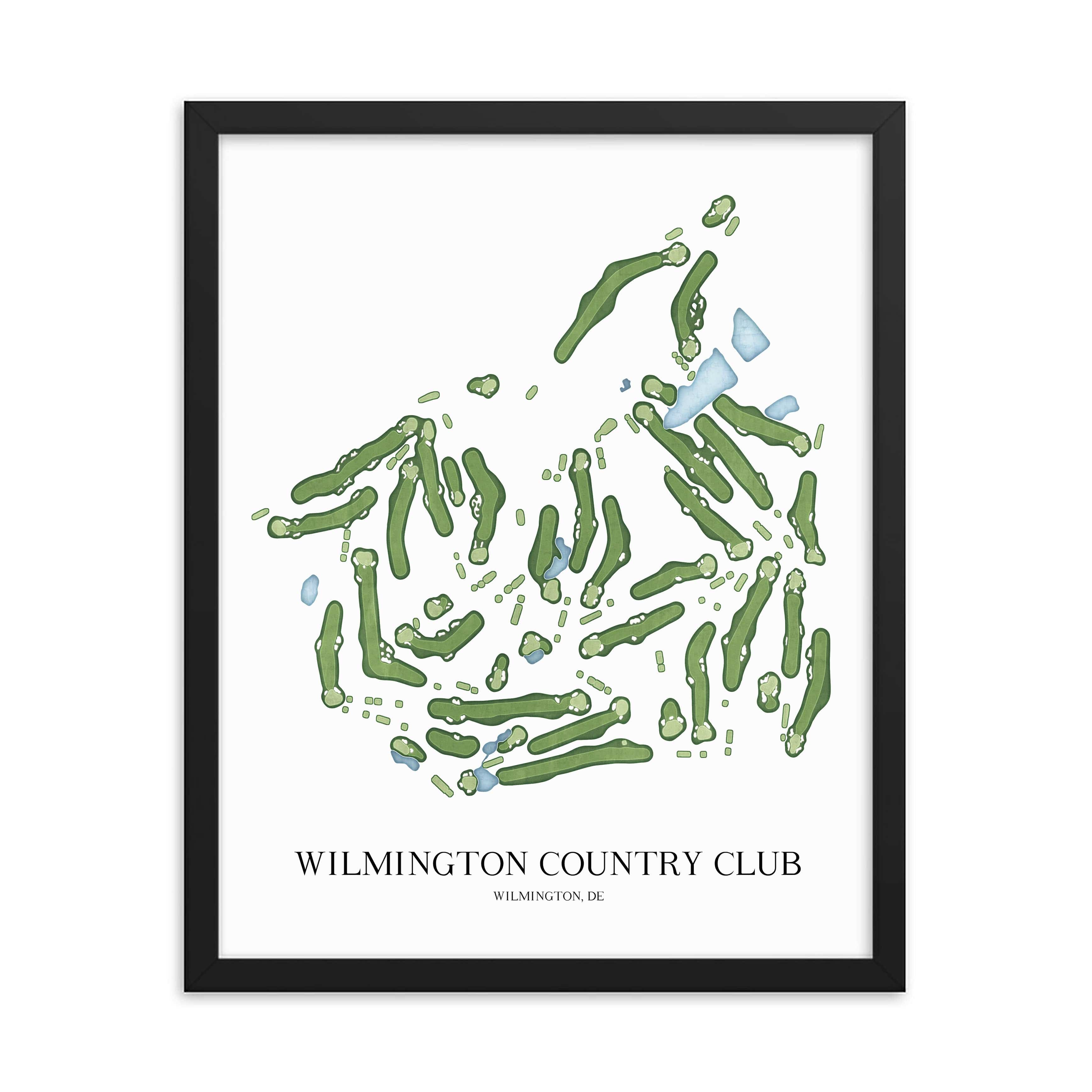The 19th Hole Golf Shop - Golf Course Prints - Wilmington Country Club Golf Course Map Golf Map