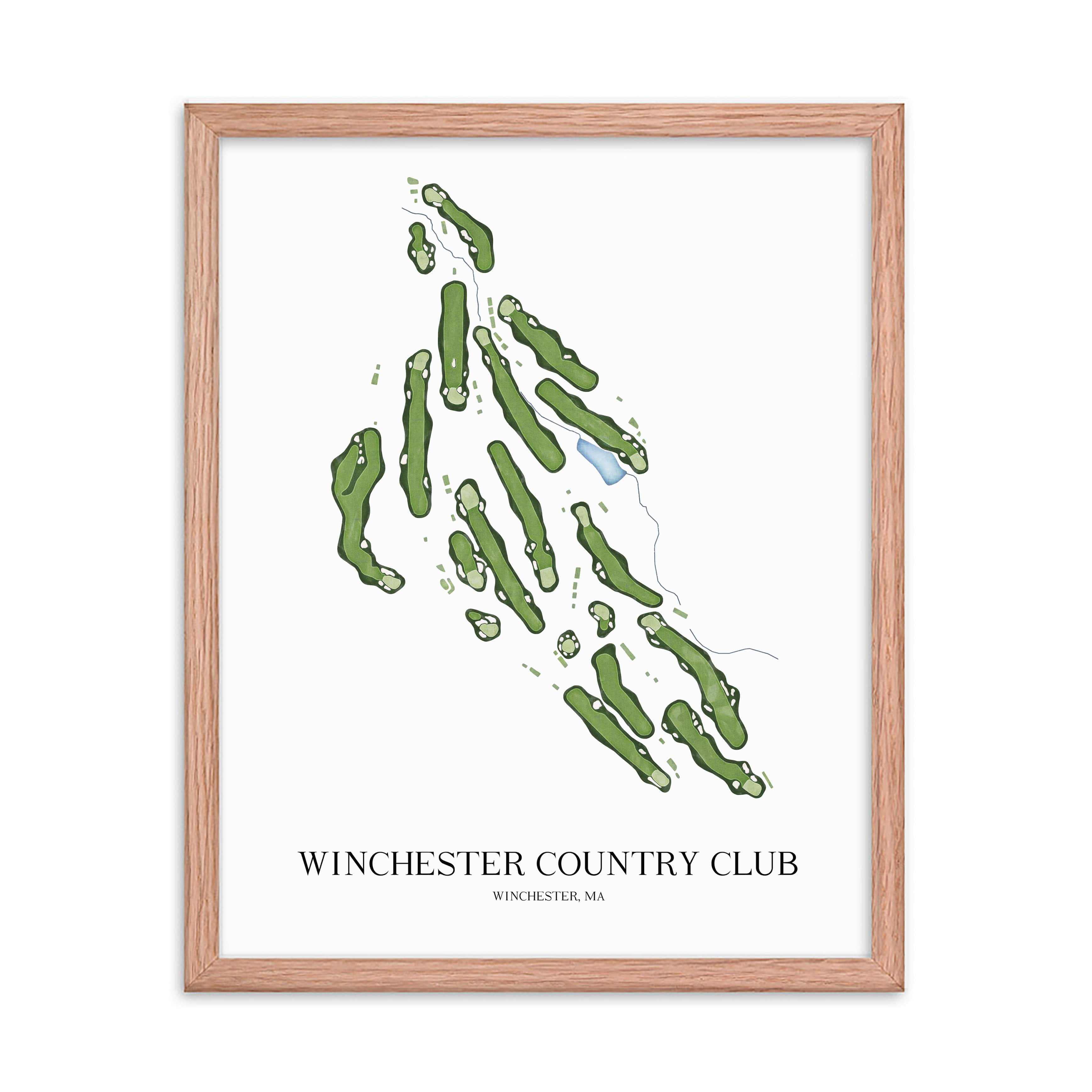 The 19th Hole Golf Shop - Golf Course Prints - Winchester Country Club Golf Course Map Golf Map