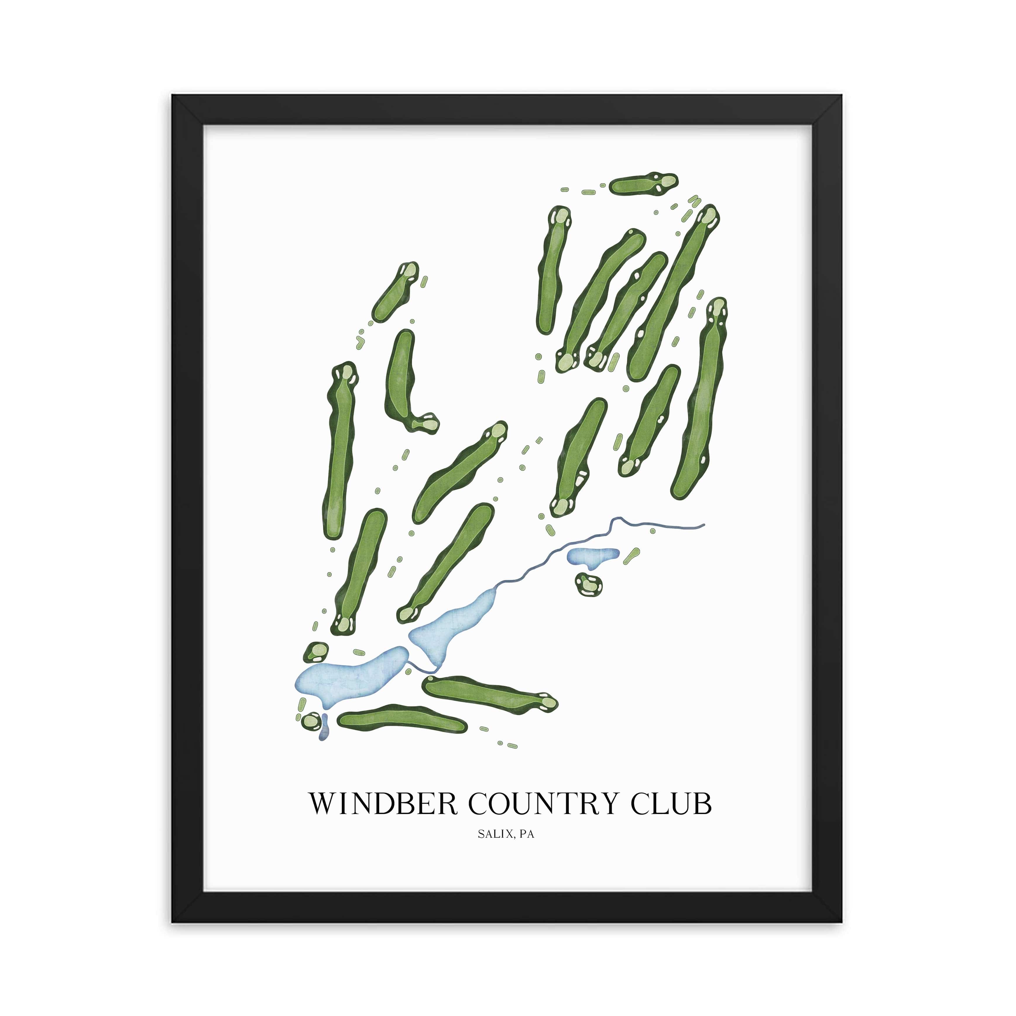 The 19th Hole Golf Shop - Golf Course Prints - Windber Country Club Golf Course Map Golf Map