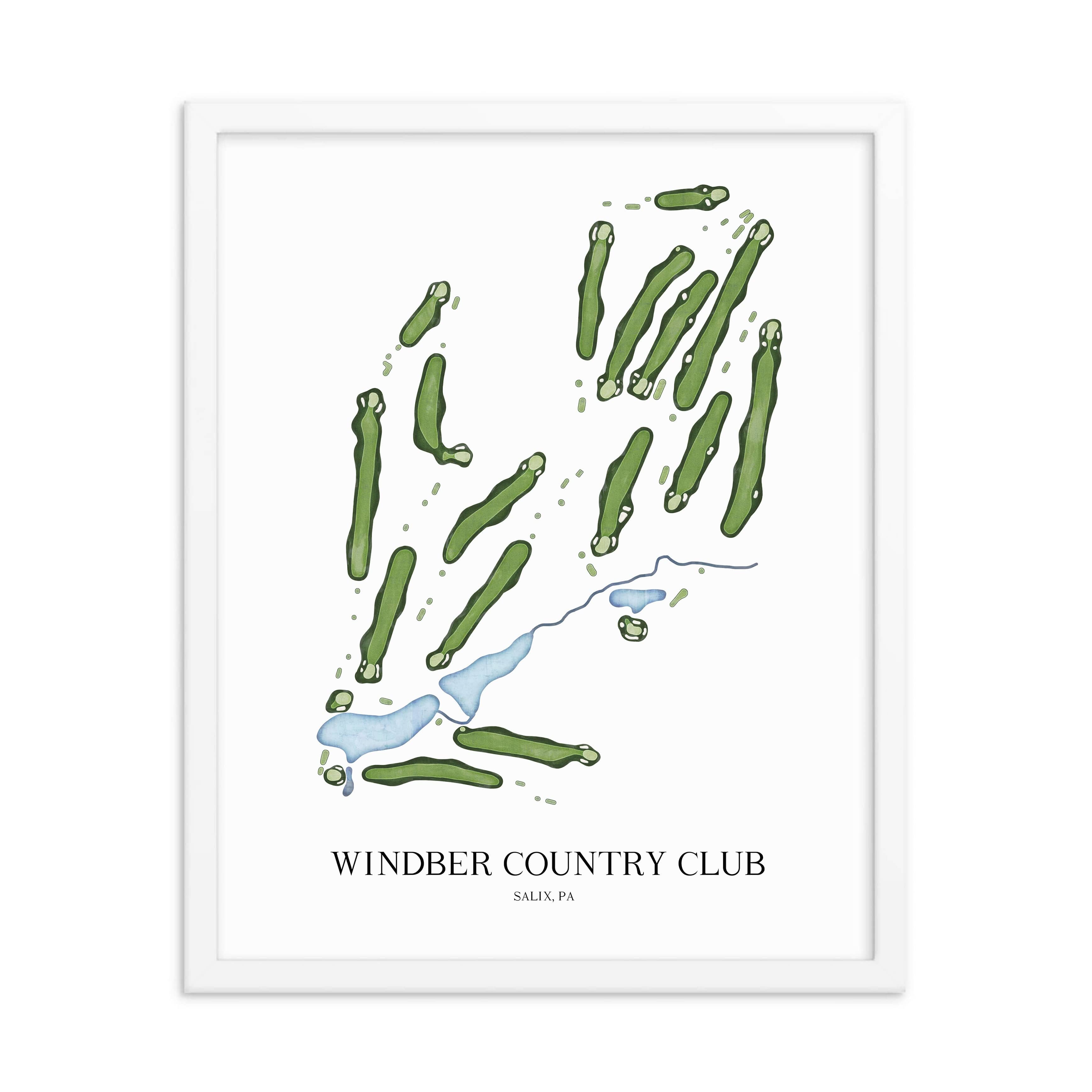 The 19th Hole Golf Shop - Golf Course Prints - Windber Country Club Golf Course Map Golf Map