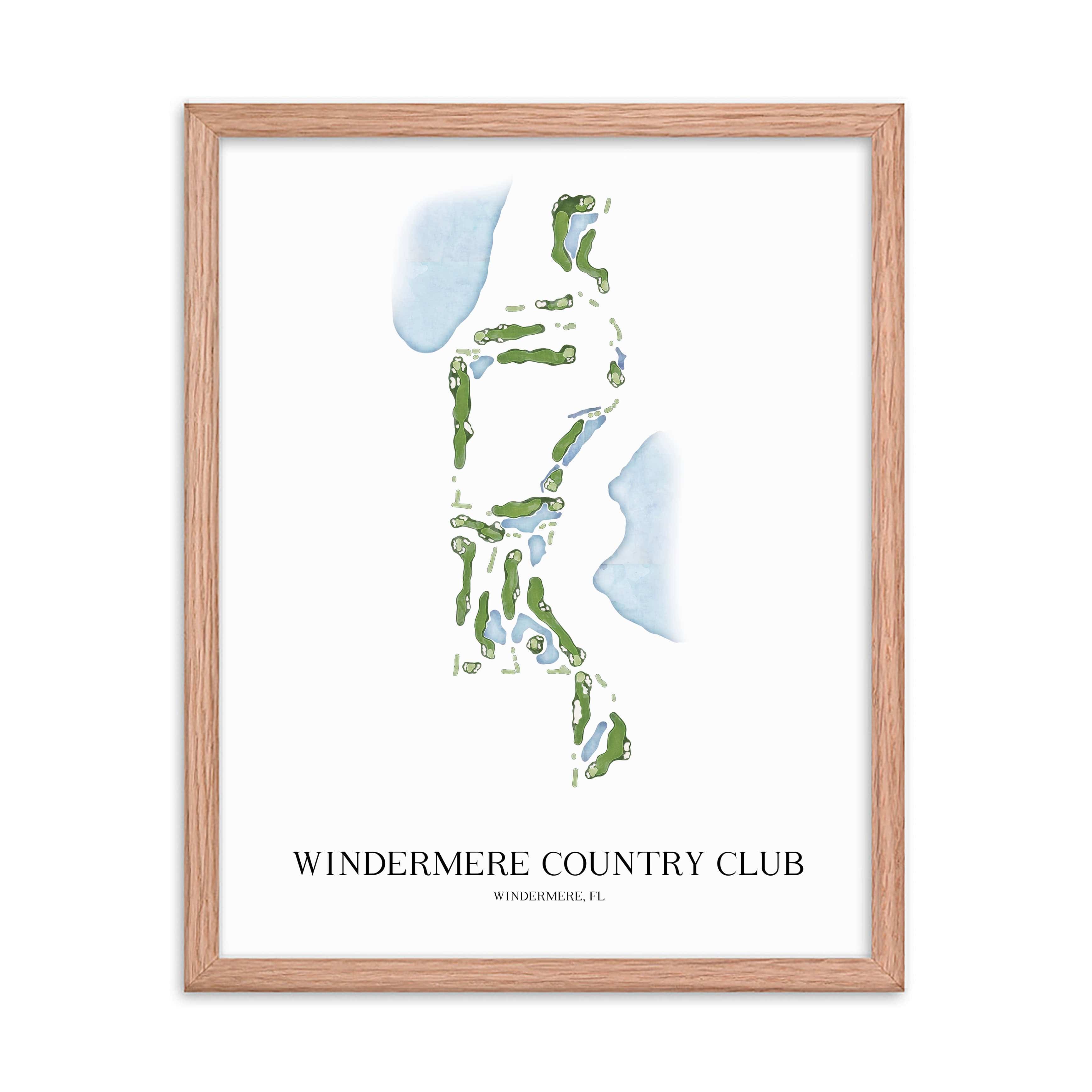 The 19th Hole Golf Shop - Golf Course Prints - Windermere Country Club Golf Course Map Golf Map