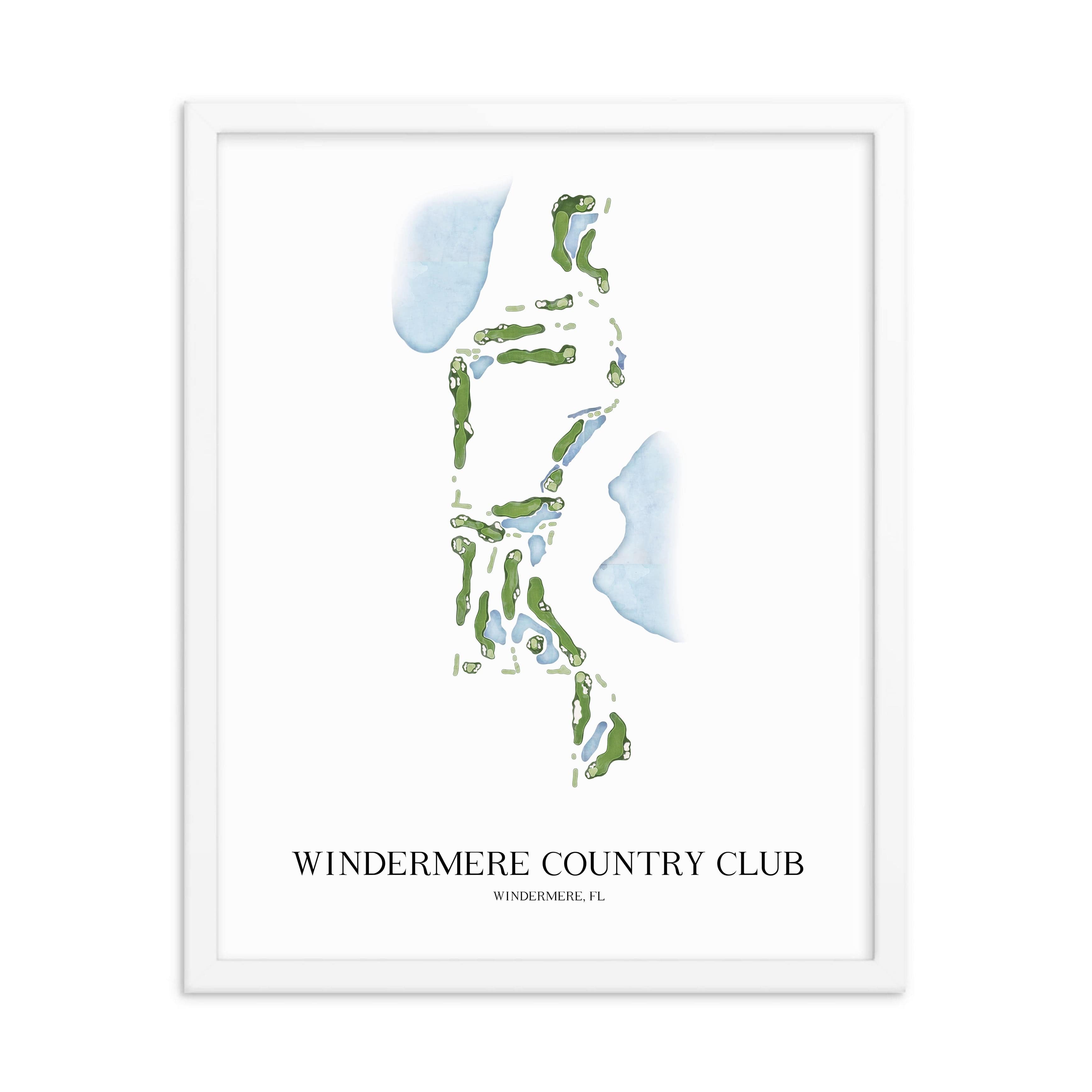 The 19th Hole Golf Shop - Golf Course Prints - Windermere Country Club Golf Course Map Golf Map