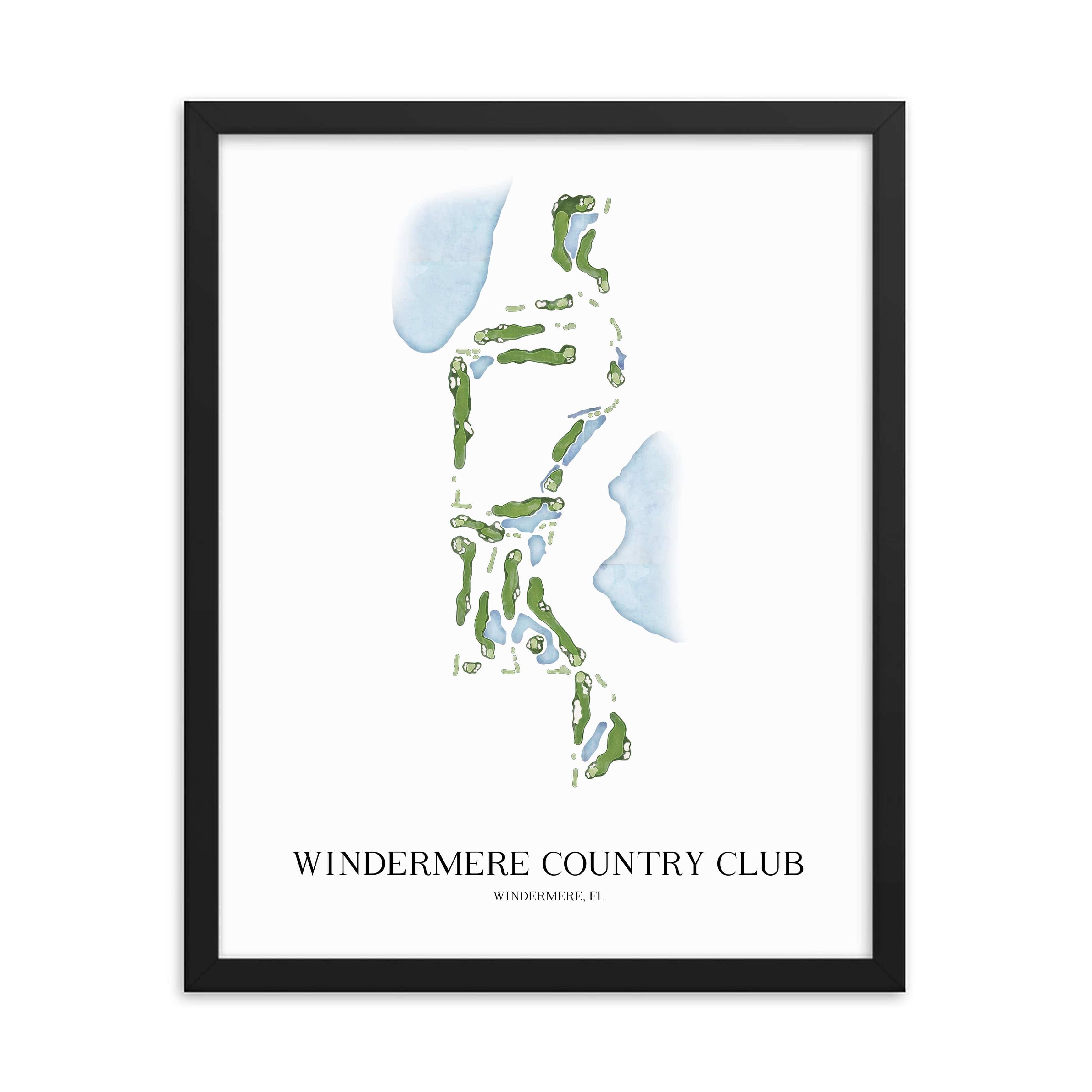 The 19th Hole Golf Shop - Golf Course Prints - Windermere Country Club Golf Course Map Golf Map