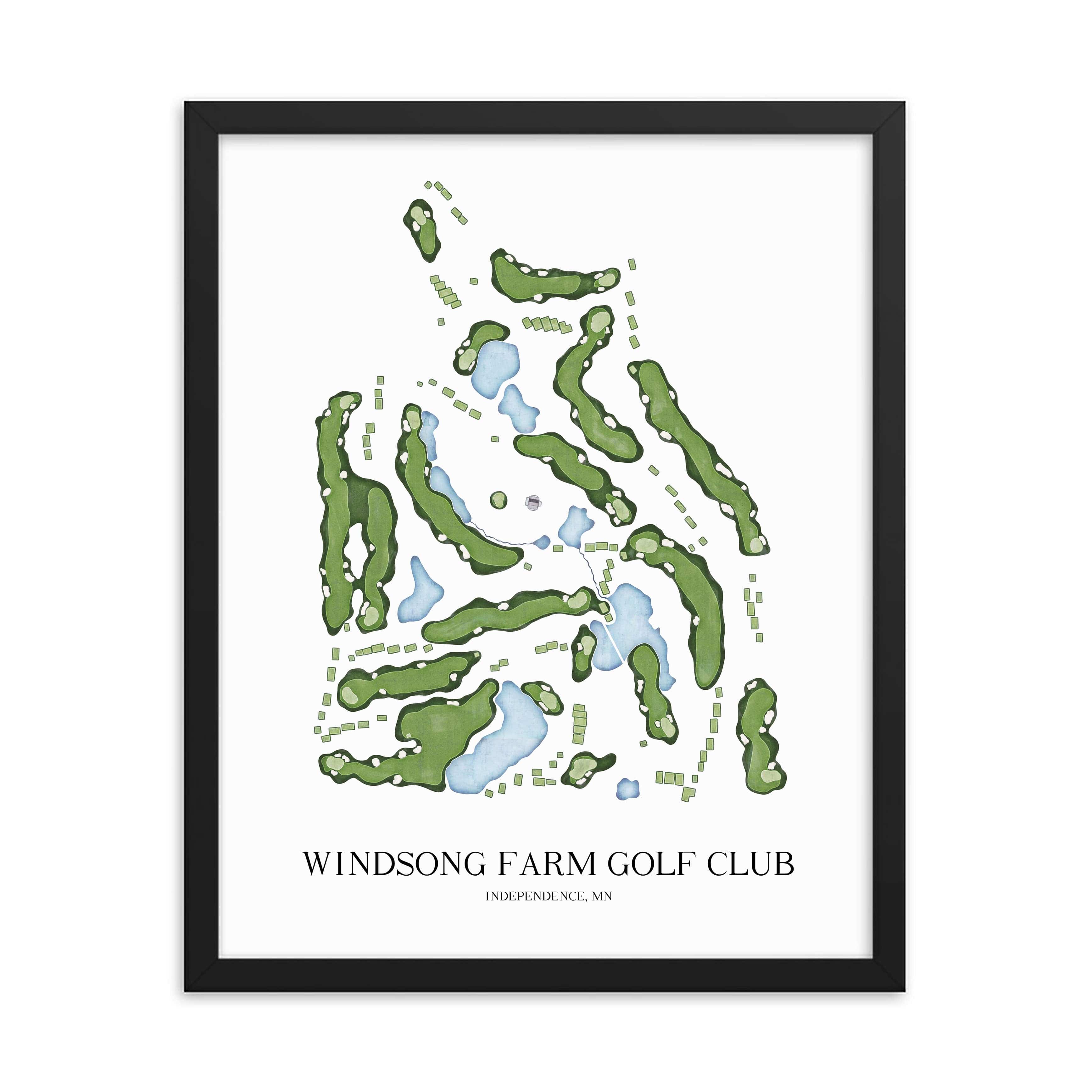 The 19th Hole Golf Shop - Golf Course Prints - Windsong Farm Golf Club Golf Course Map Golf Map