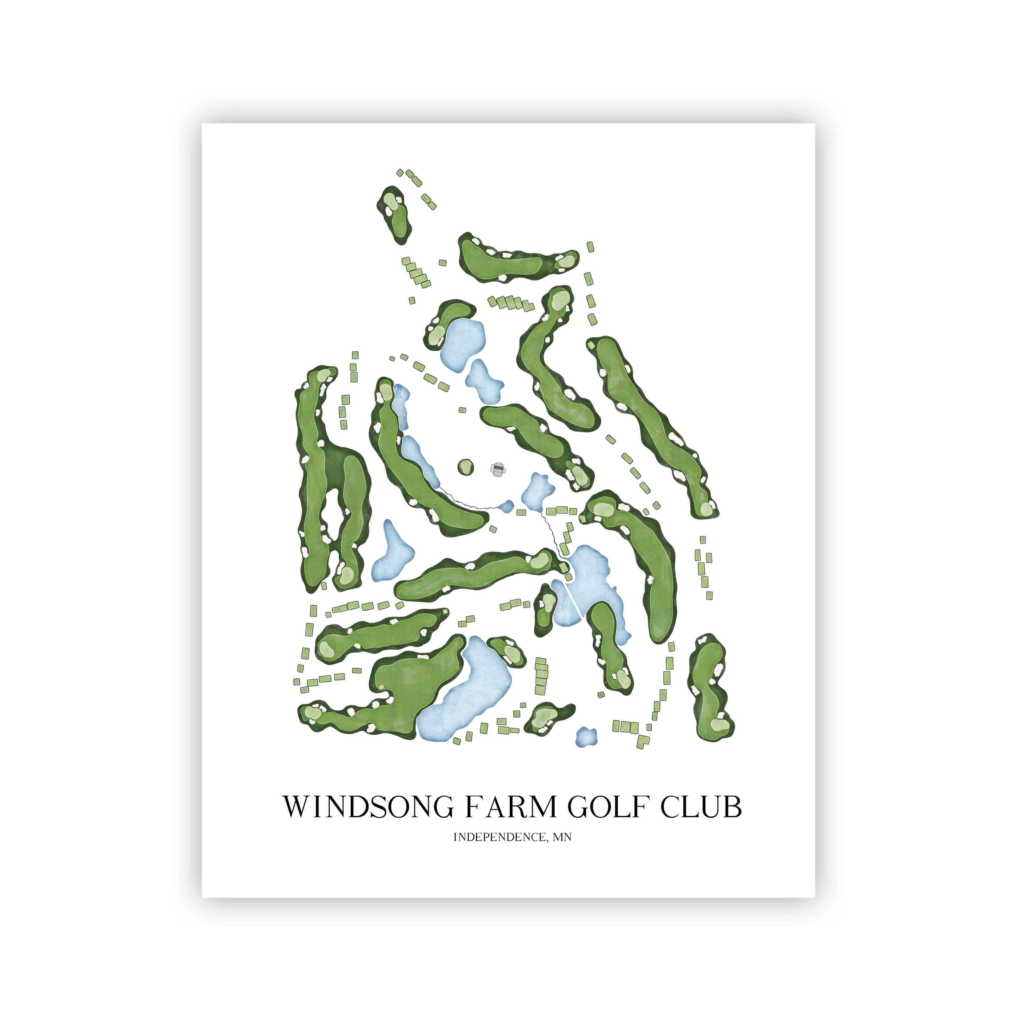 The 19th Hole Golf Shop - Golf Course Prints - Windsong Farm Golf Club Golf Course Map Golf Map