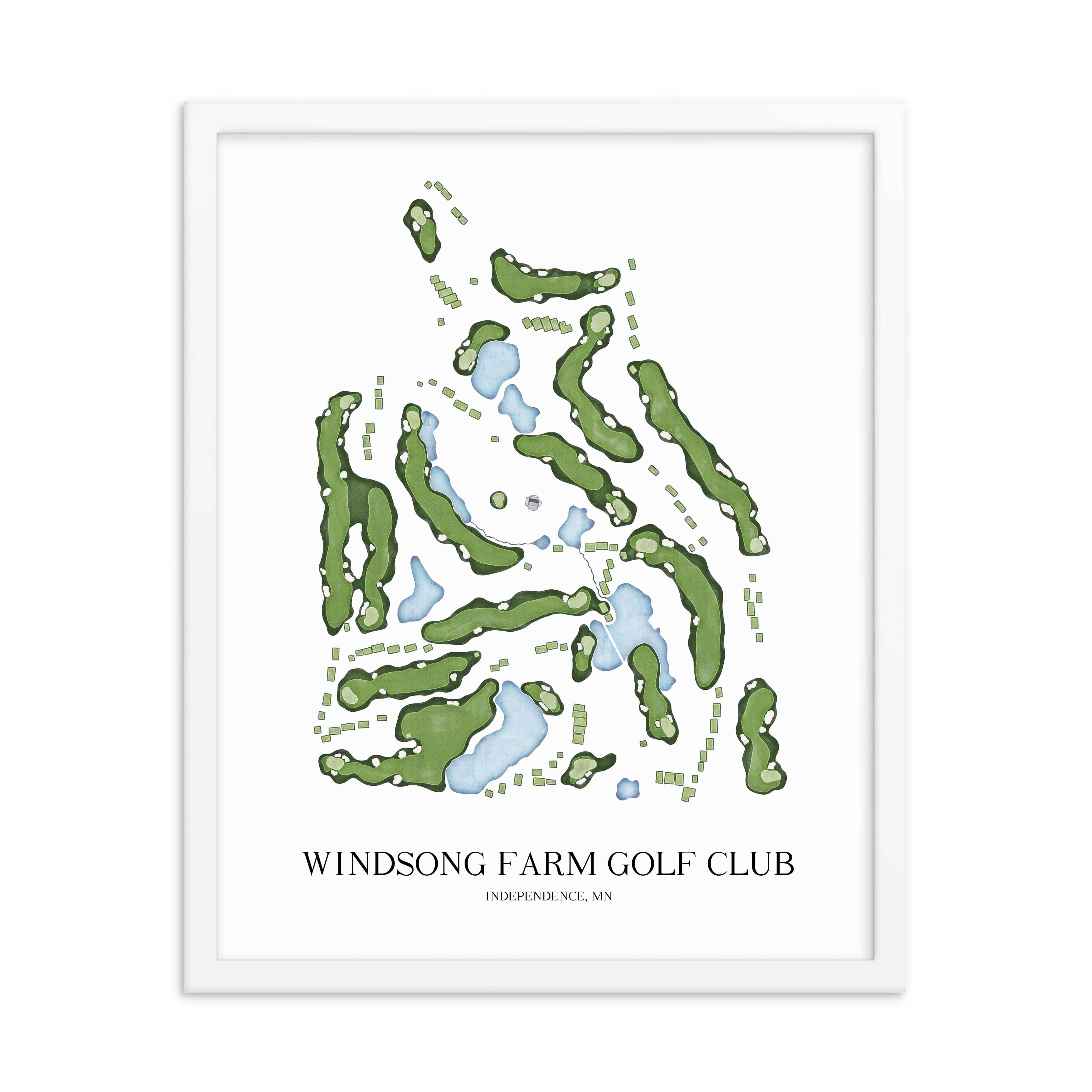 The 19th Hole Golf Shop - Golf Course Prints - Windsong Farm Golf Club Golf Course Map Golf Map