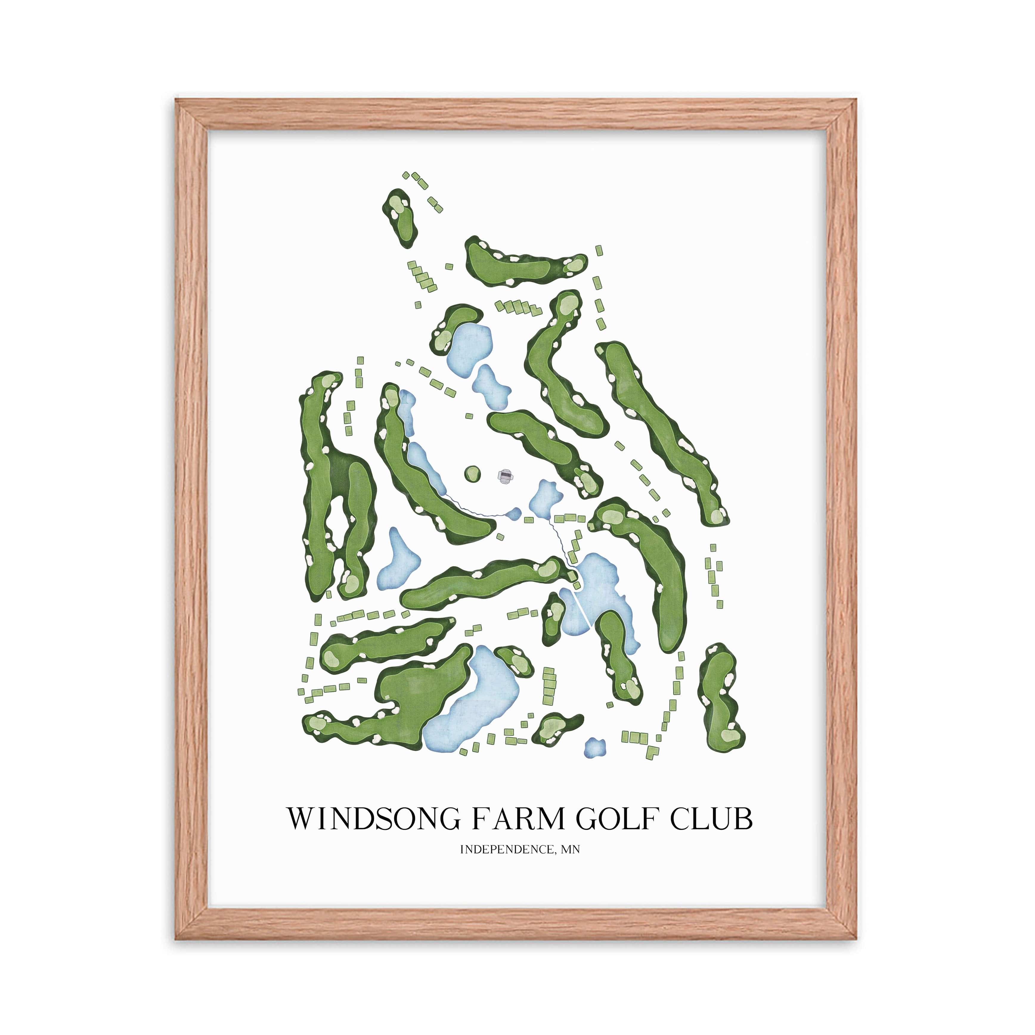 The 19th Hole Golf Shop - Golf Course Prints - Windsong Farm Golf Club Golf Course Map Golf Map