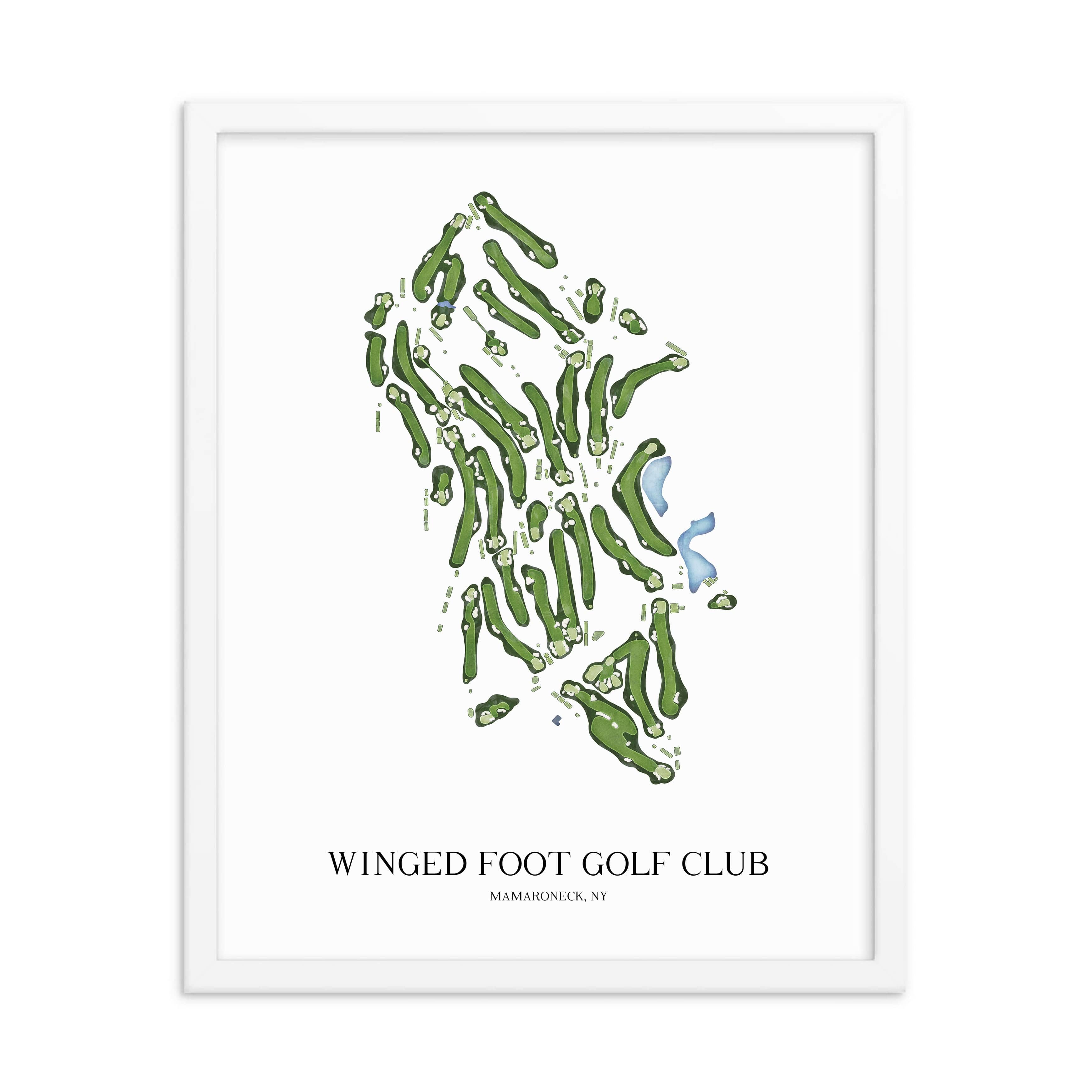 The 19th Hole Golf Shop - Golf Course Prints - Winged Foot Golf Club Golf Course Map Golf Map