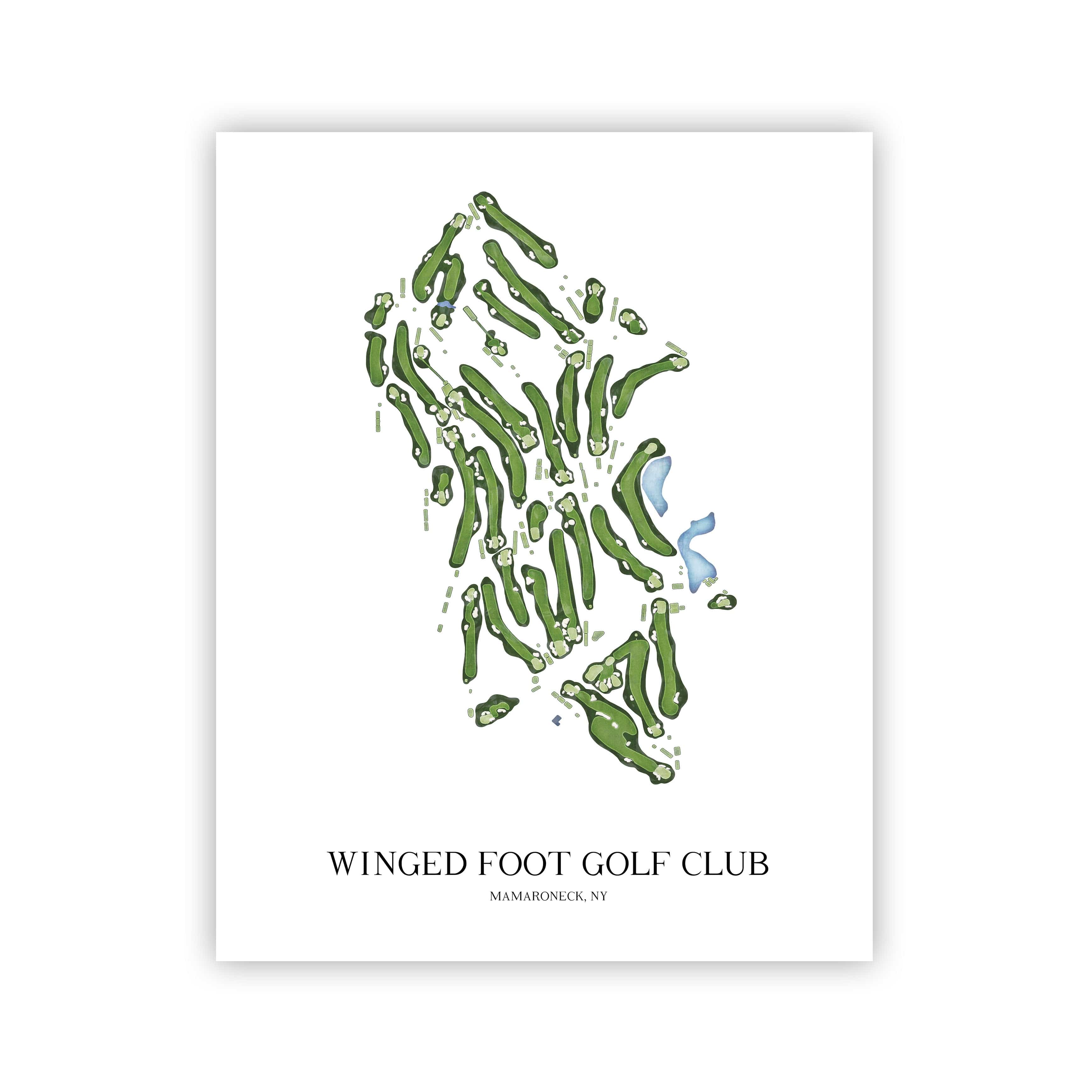 The 19th Hole Golf Shop - Golf Course Prints - Winged Foot Golf Club Golf Course Map Golf Map