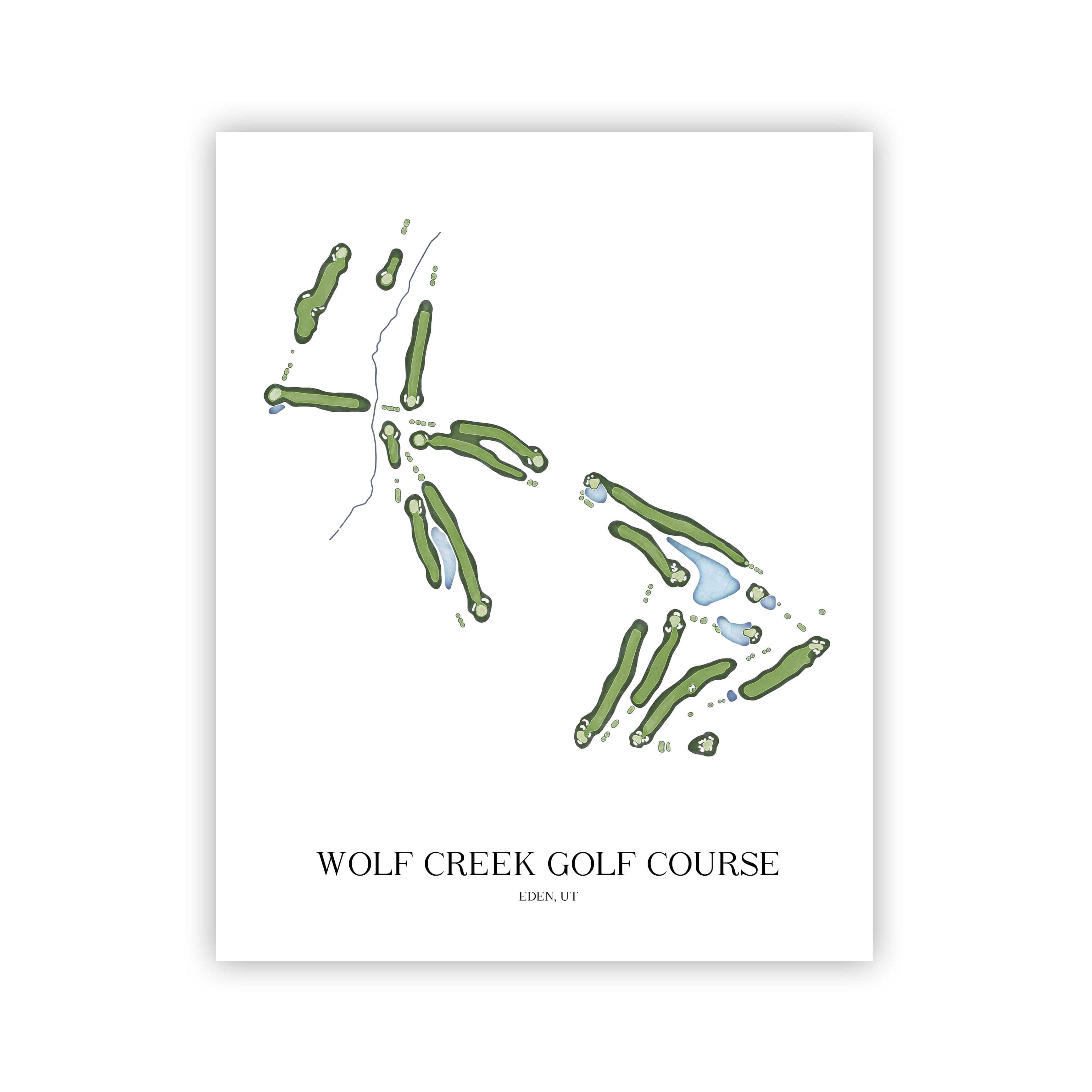 The 19th Hole Golf Shop - Golf Course Prints - Wolf Creek Golf Course Golf Course Map Golf Map