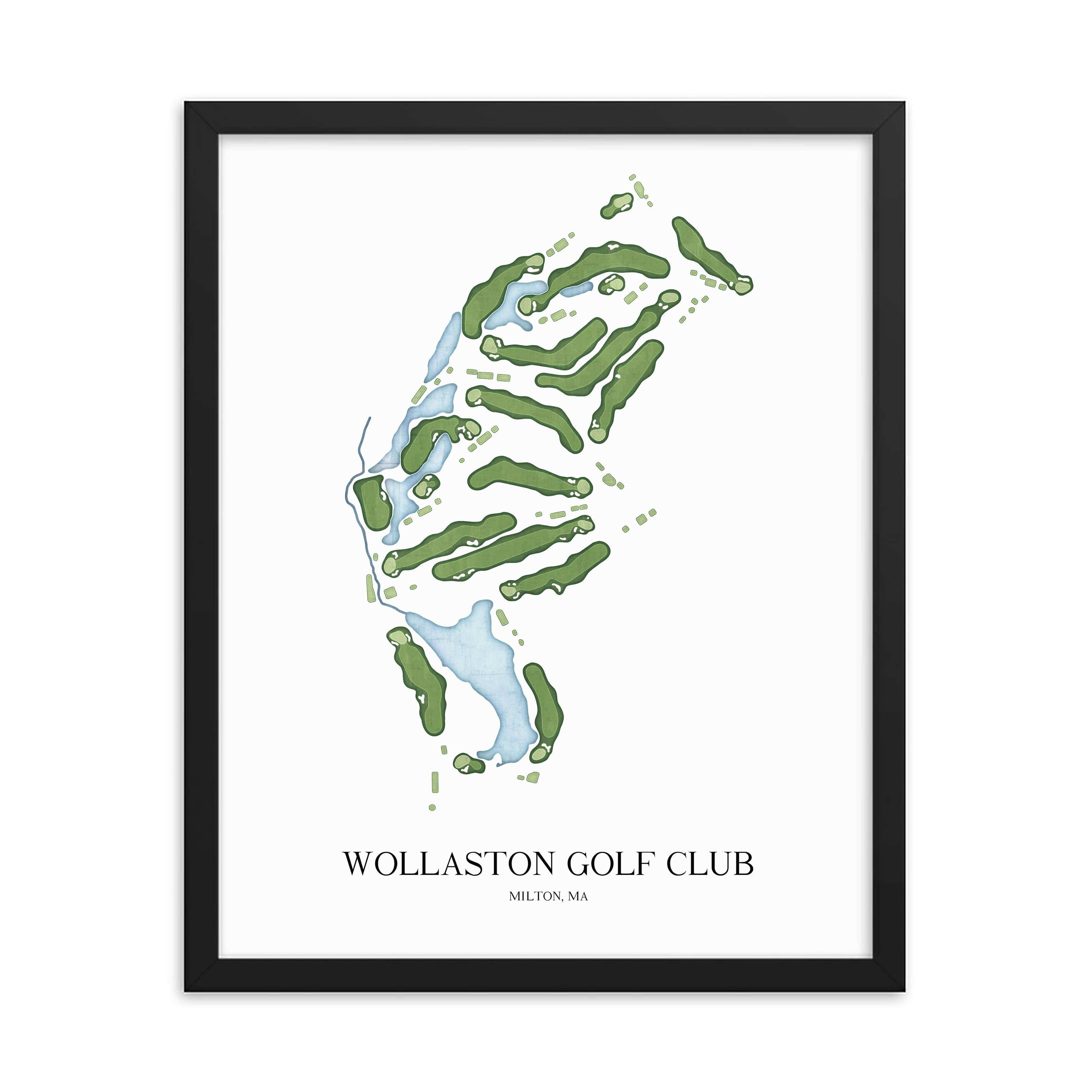 The 19th Hole Golf Shop - Golf Course Prints - Wollaston Golf Club Golf Course Map Golf Map