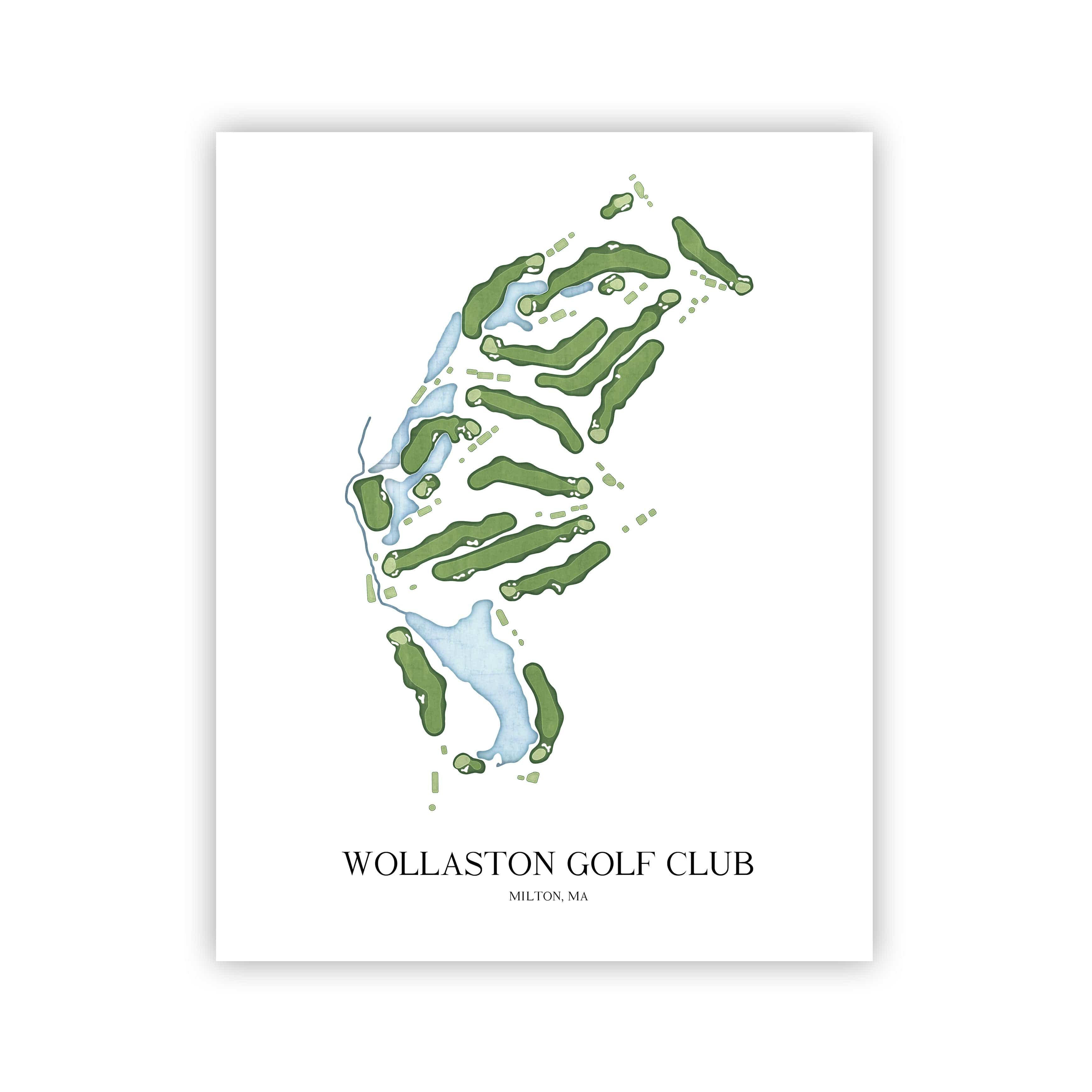 The 19th Hole Golf Shop - Golf Course Prints - Wollaston Golf Club Golf Course Map Golf Map