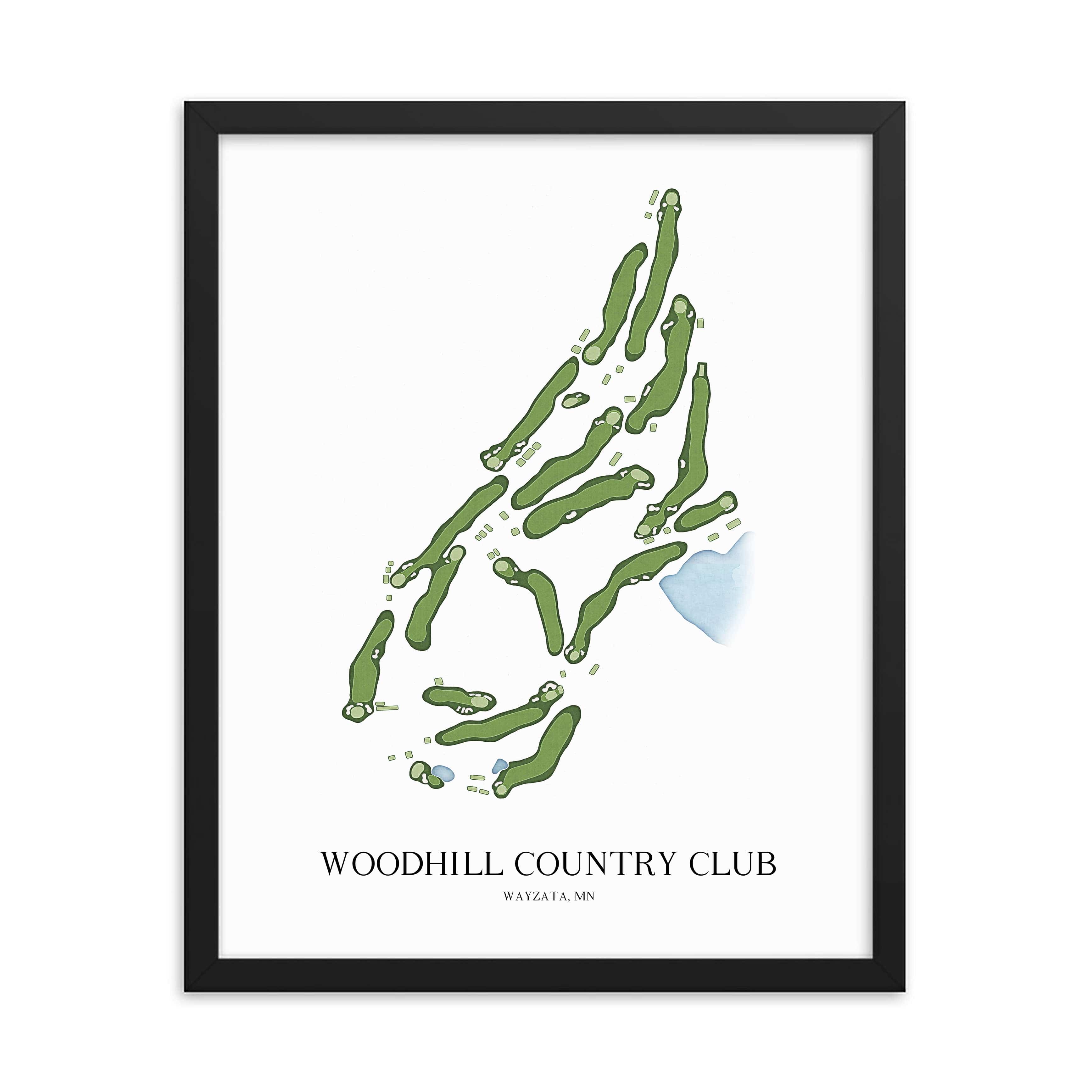 The 19th Hole Golf Shop - Golf Course Prints - Woodhill Country Club Golf Course Map Golf Map