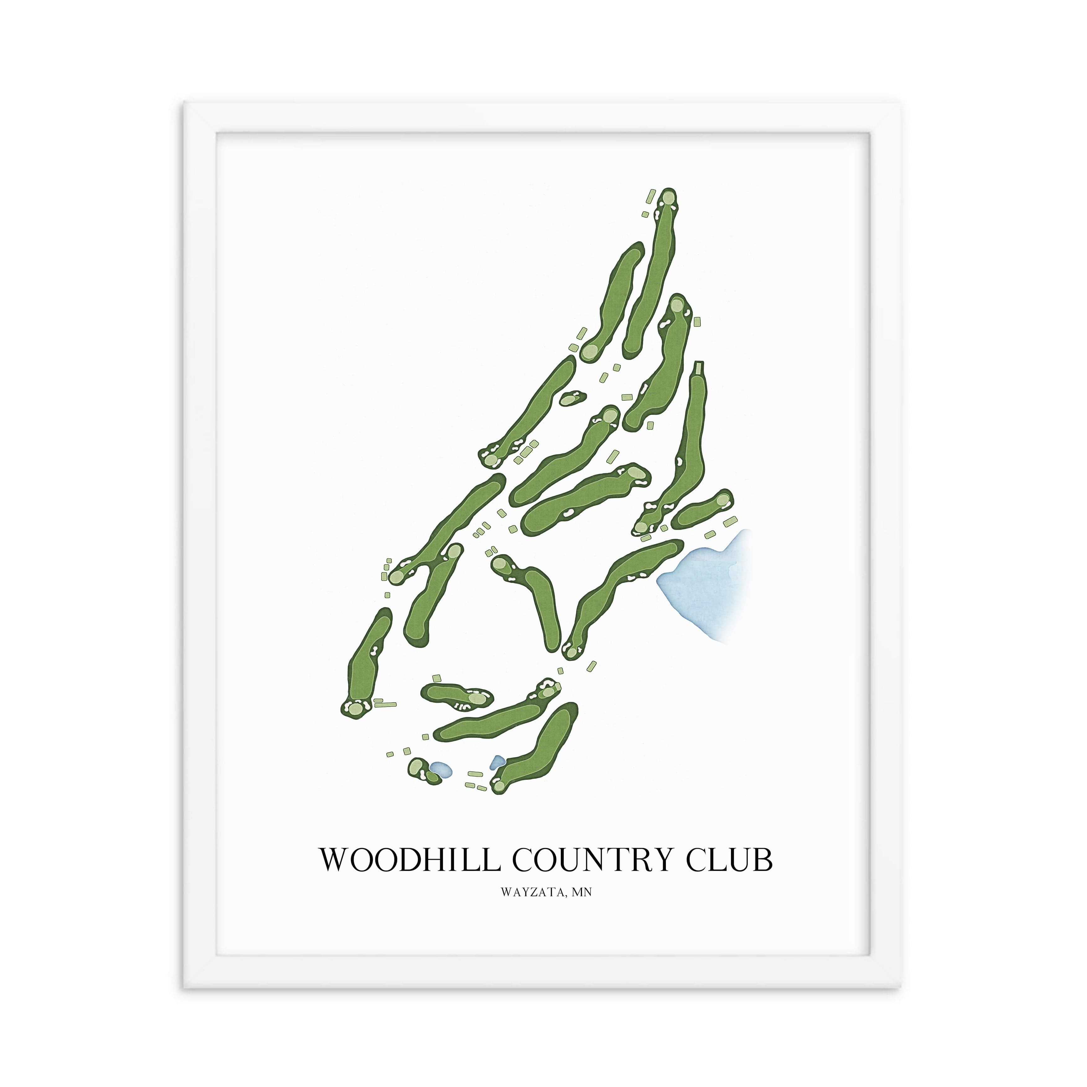 The 19th Hole Golf Shop - Golf Course Prints - Woodhill Country Club Golf Course Map Golf Map