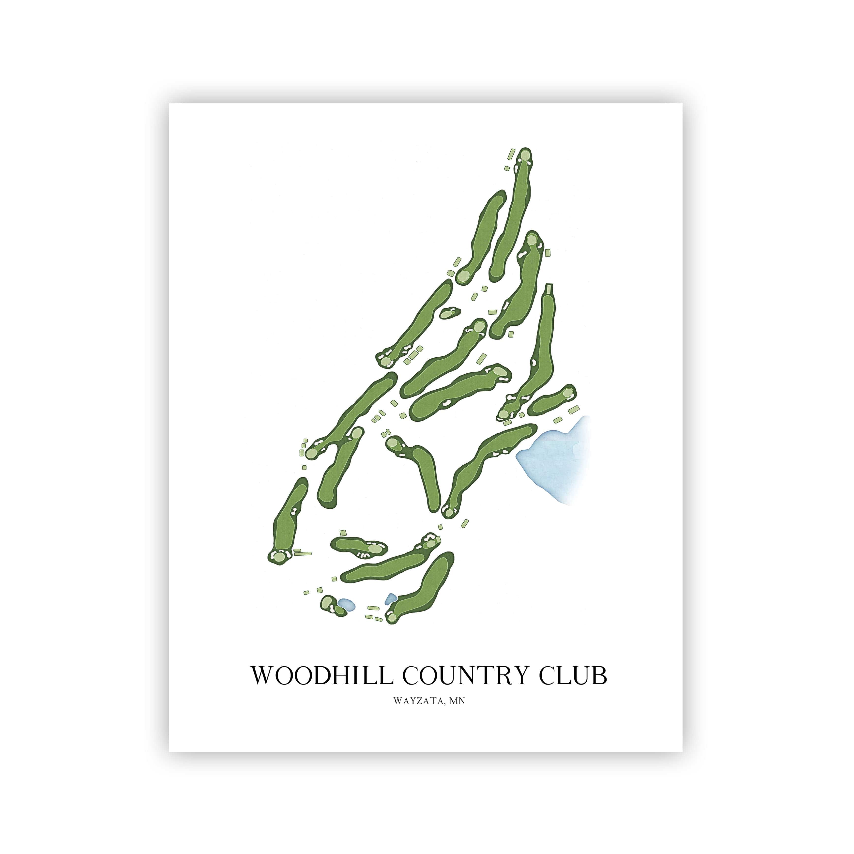 The 19th Hole Golf Shop - Golf Course Prints - Woodhill Country Club Golf Course Map Golf Map