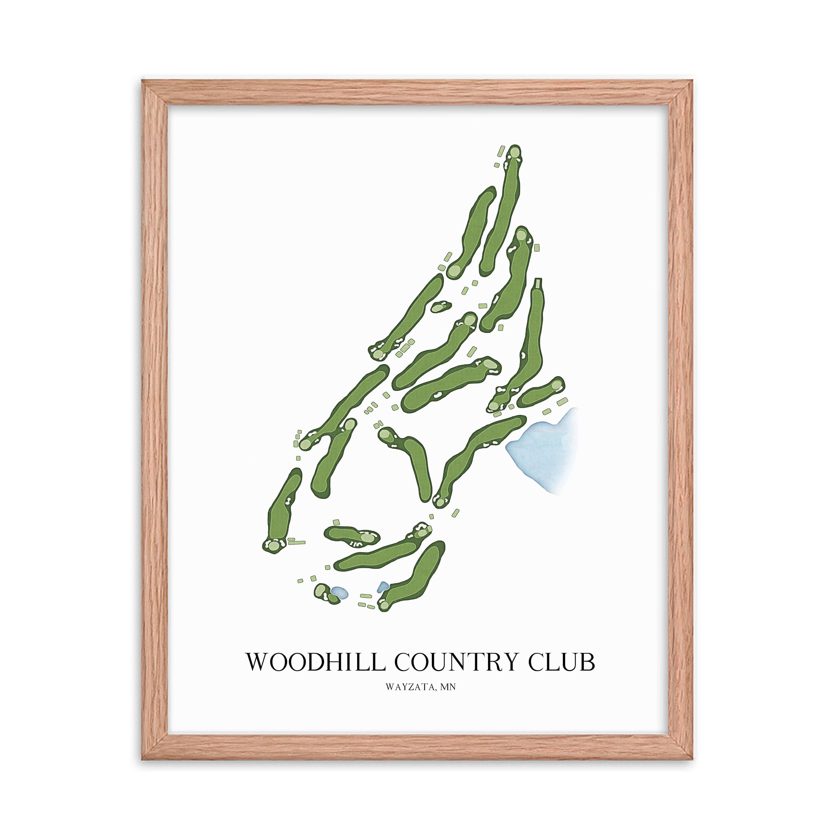 The 19th Hole Golf Shop - Golf Course Prints - Woodhill Country Club Golf Course Map Golf Map