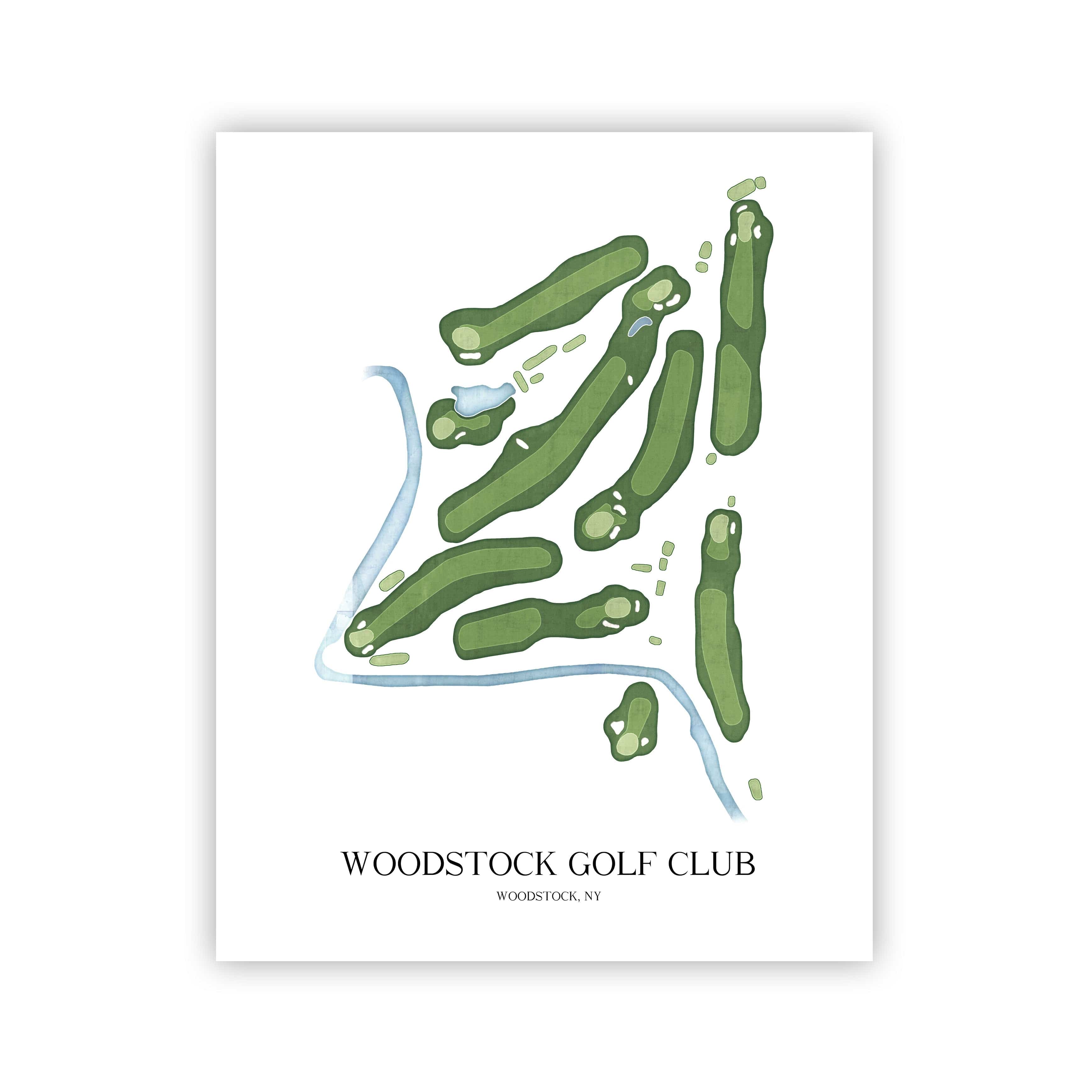 The 19th Hole Golf Shop - Golf Course Prints - Woodstock Golf Club Golf Course Map Golf Map