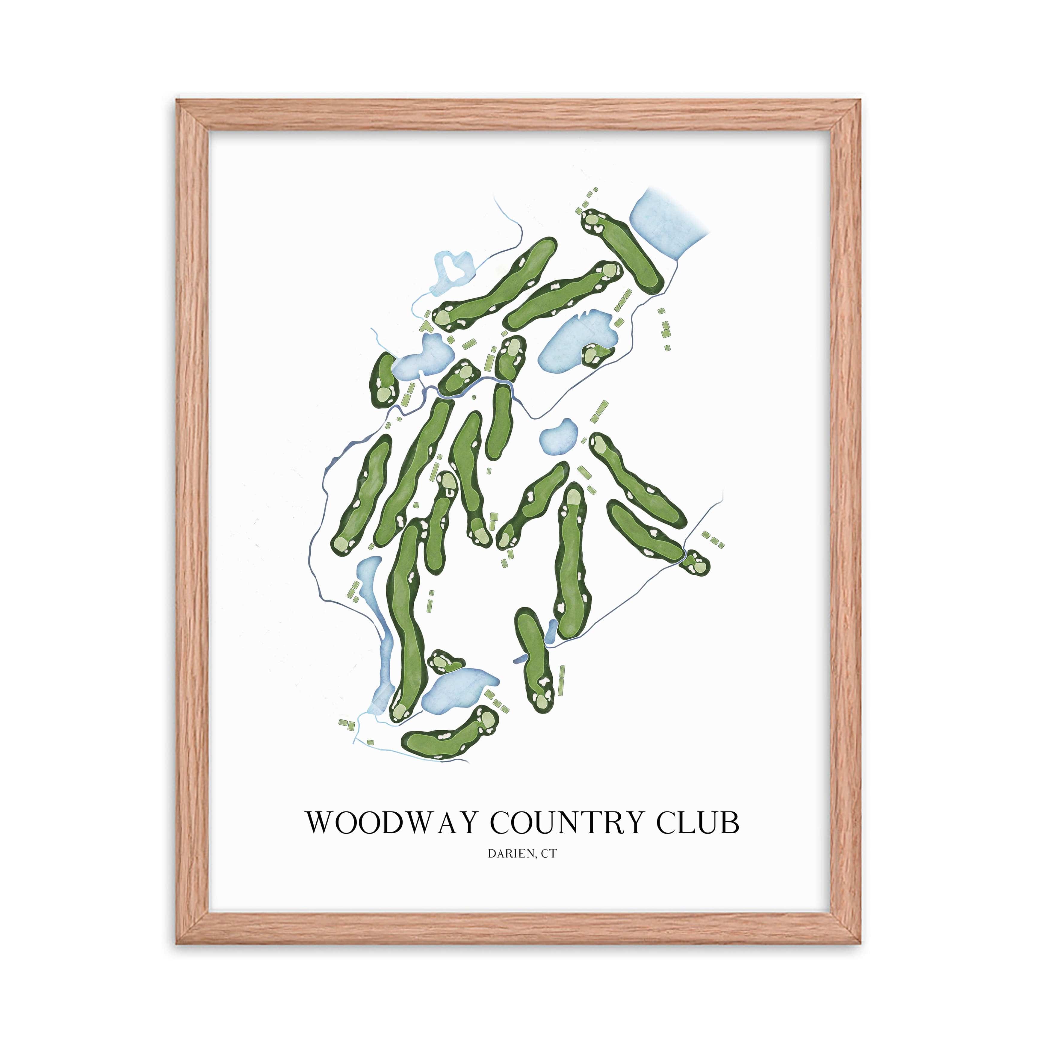 The 19th Hole Golf Shop - Golf Course Prints - Woodway Country Club Golf Course Map Golf Map