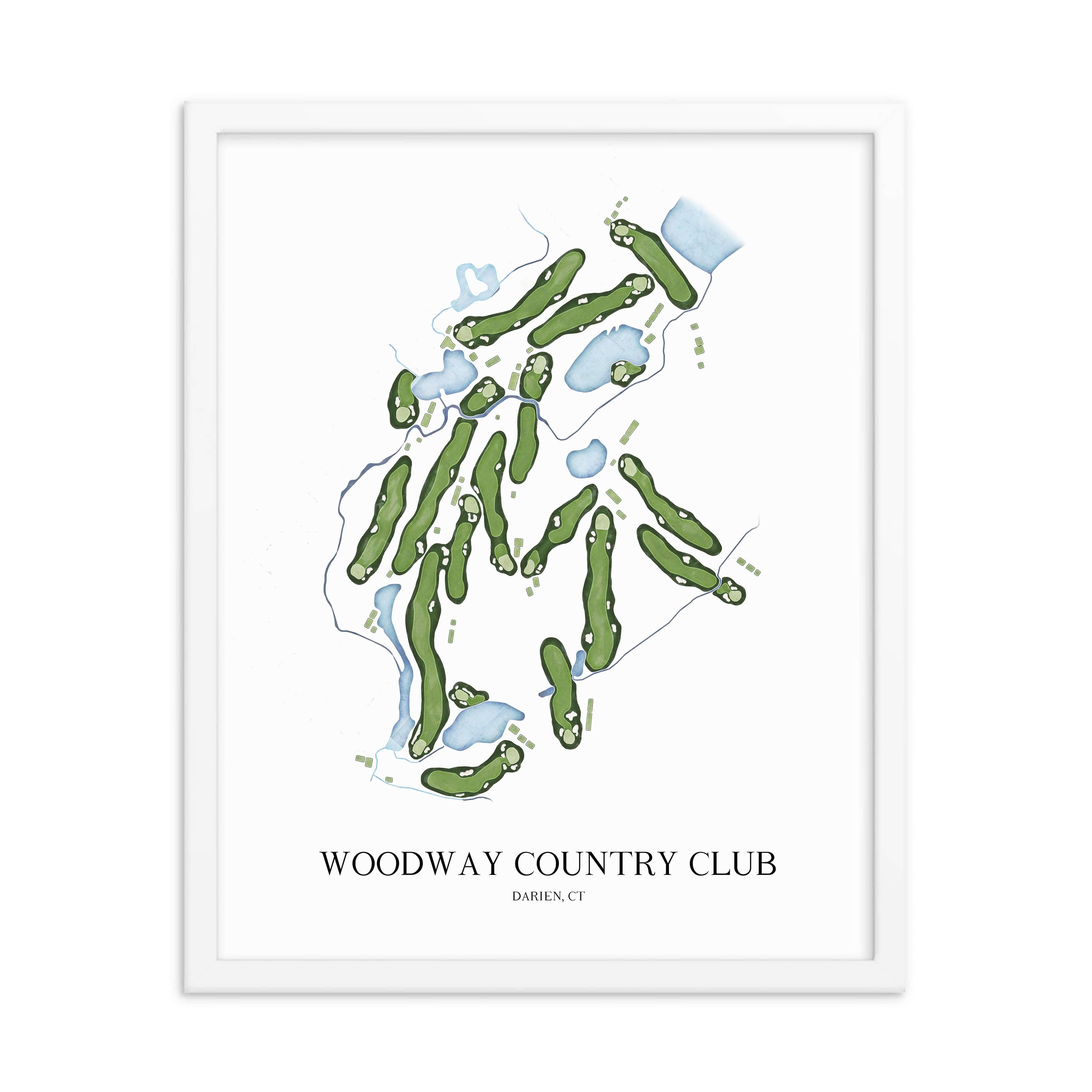 The 19th Hole Golf Shop - Golf Course Prints - Woodway Country Club Golf Course Map Golf Map